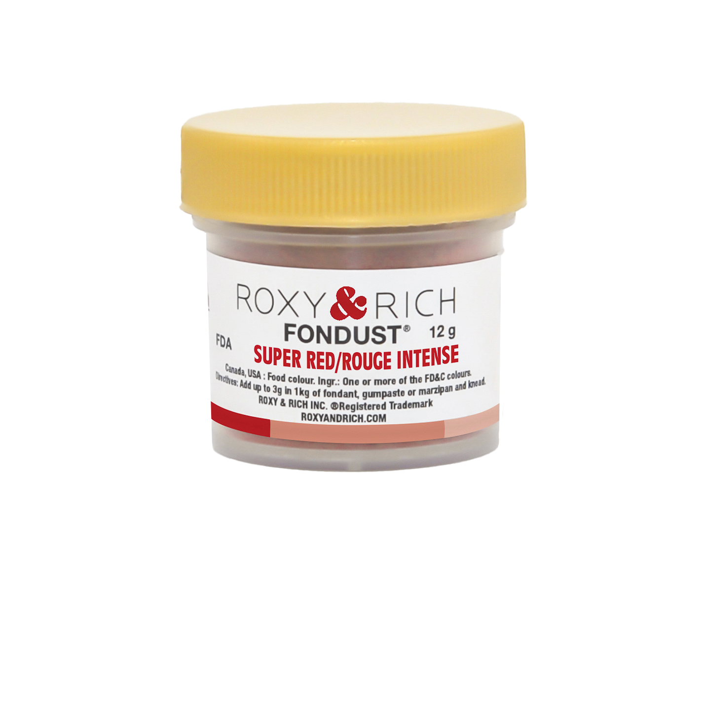 Colorant FONDUST Rouge Intense 12g - Roxy & Rich - Colorant alimentaire hydrosoluble - F15-012 - La Guilde Culinaire