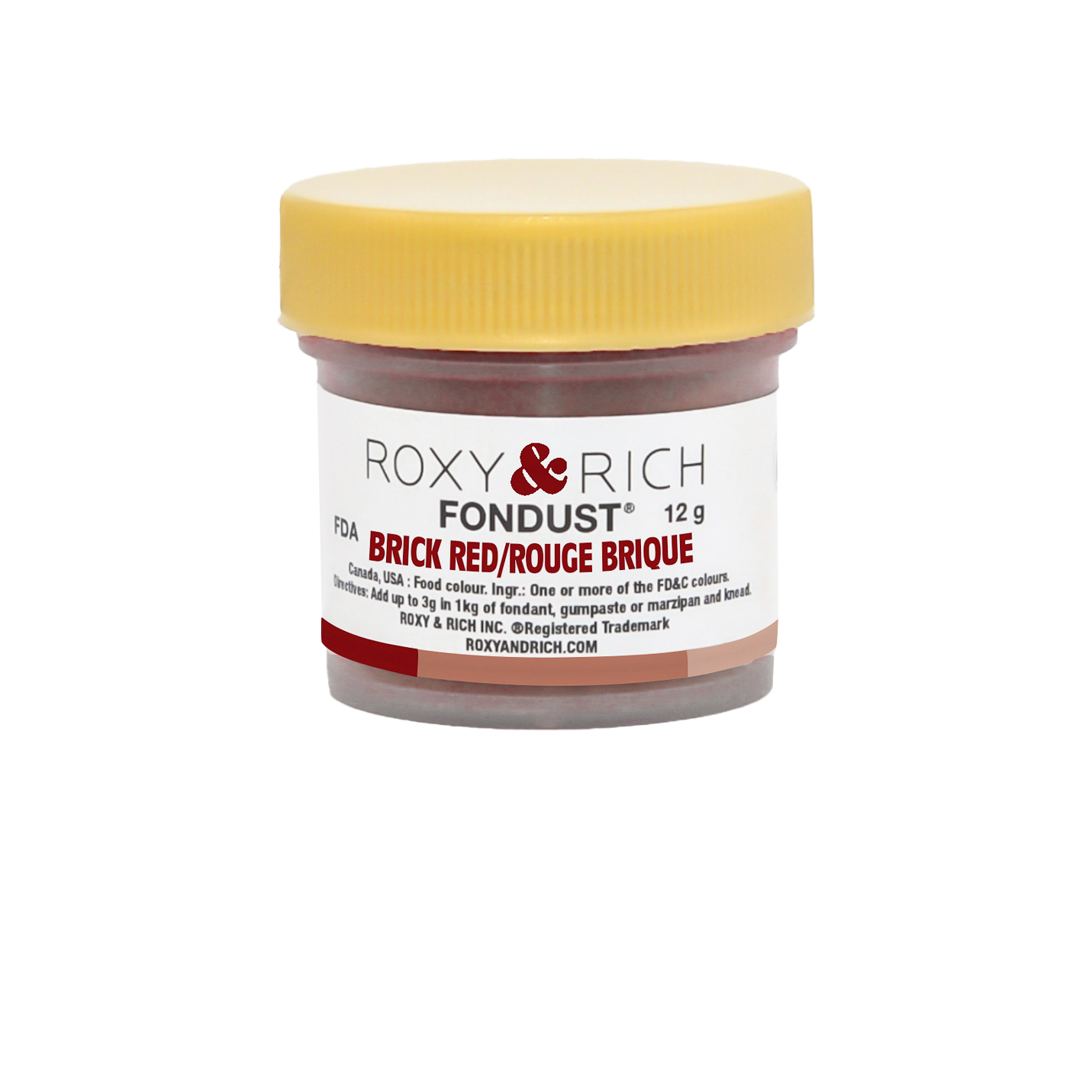 Colorant FONDUST Rouge Brique 12g - Roxy & Rich - Colorant alimentaire hydrosoluble - F15-013 - La Guilde Culinaire