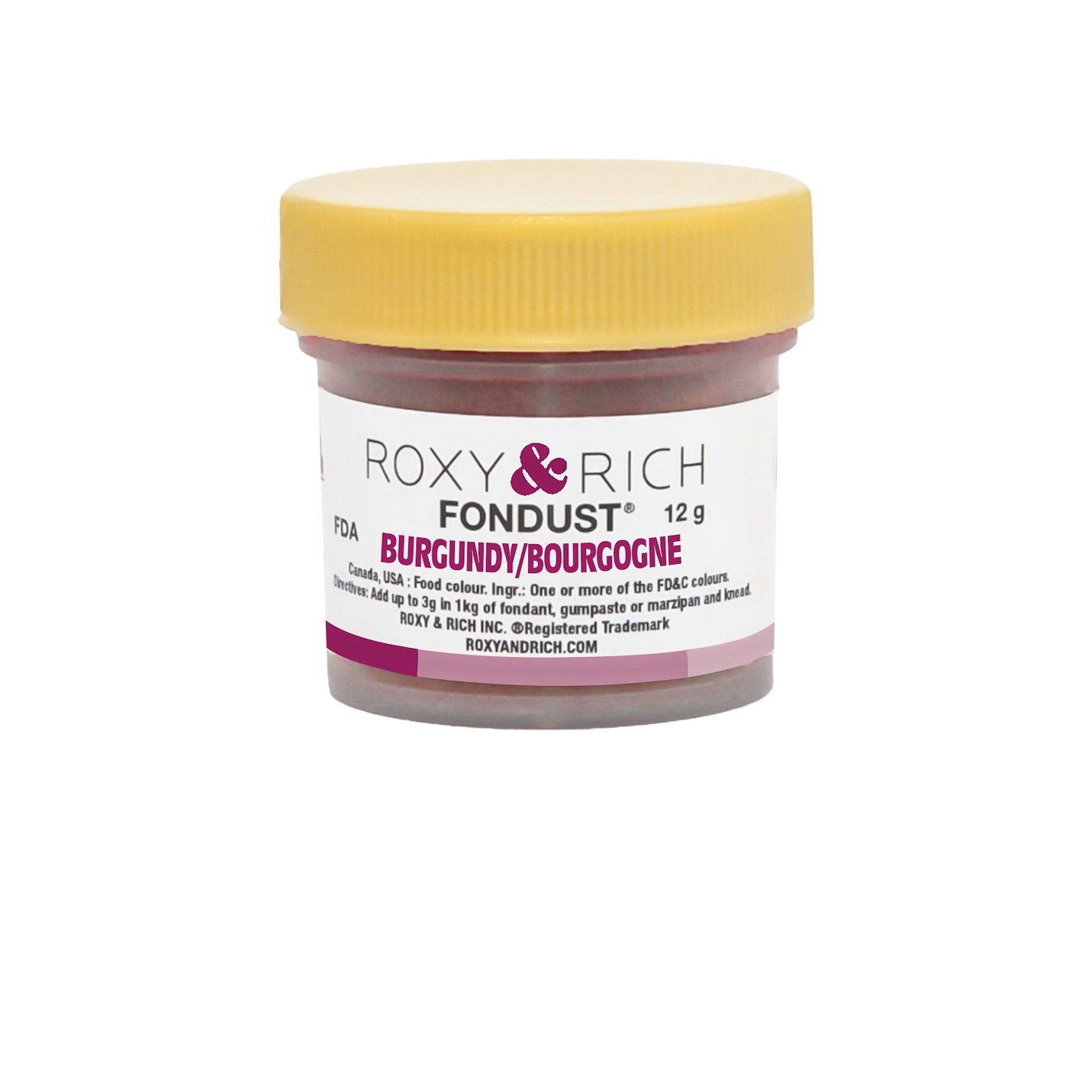 Colorant FONDUST Bourgogne 12g - Roxy & Rich - Colorant alimentaire hydrosoluble - F15-014 - La Guilde Culinaire