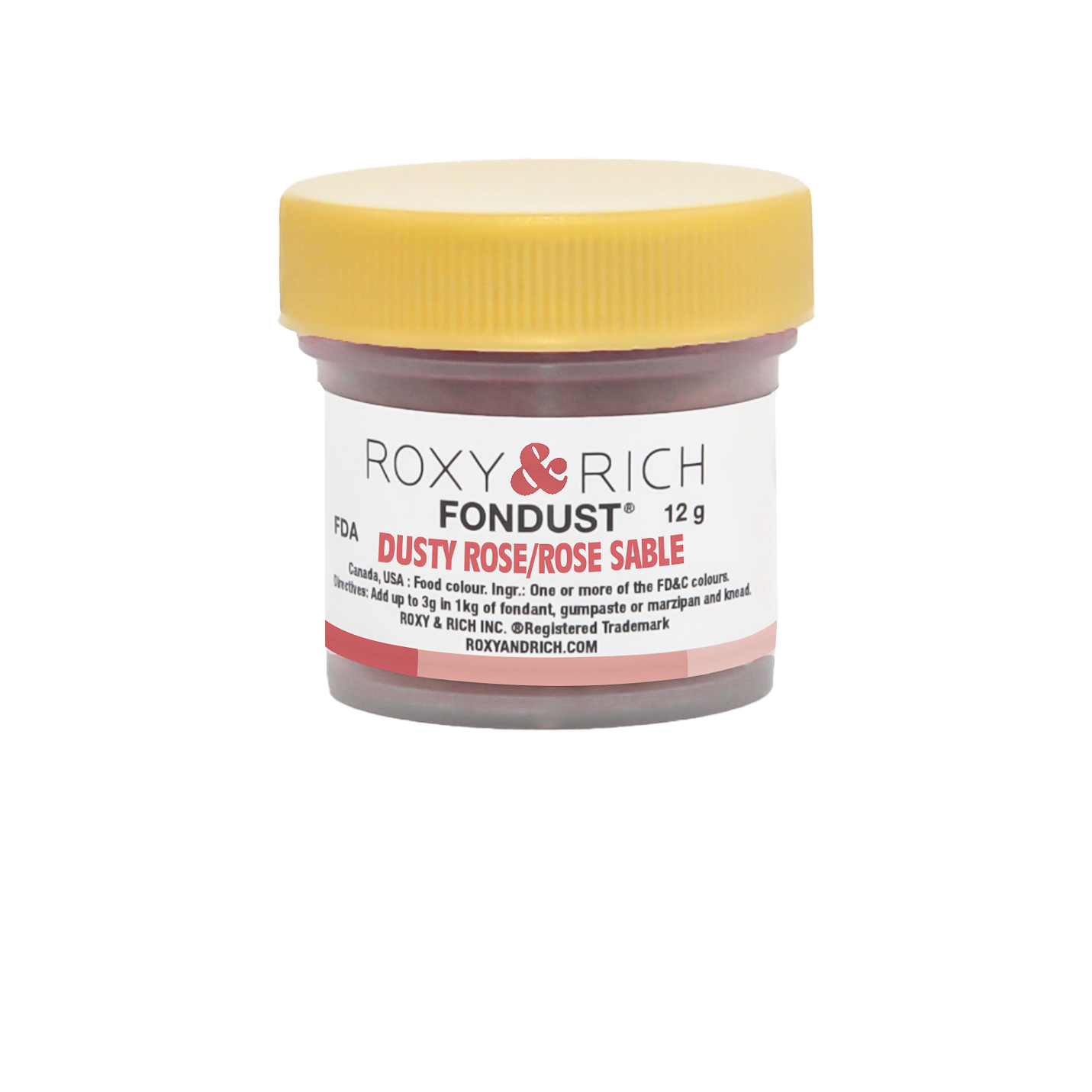 Colorant FONDUST Rose Sable 12g - Roxy & Rich - Colorant alimentaire hydrosoluble - F15-016 - La Guilde Culinaire