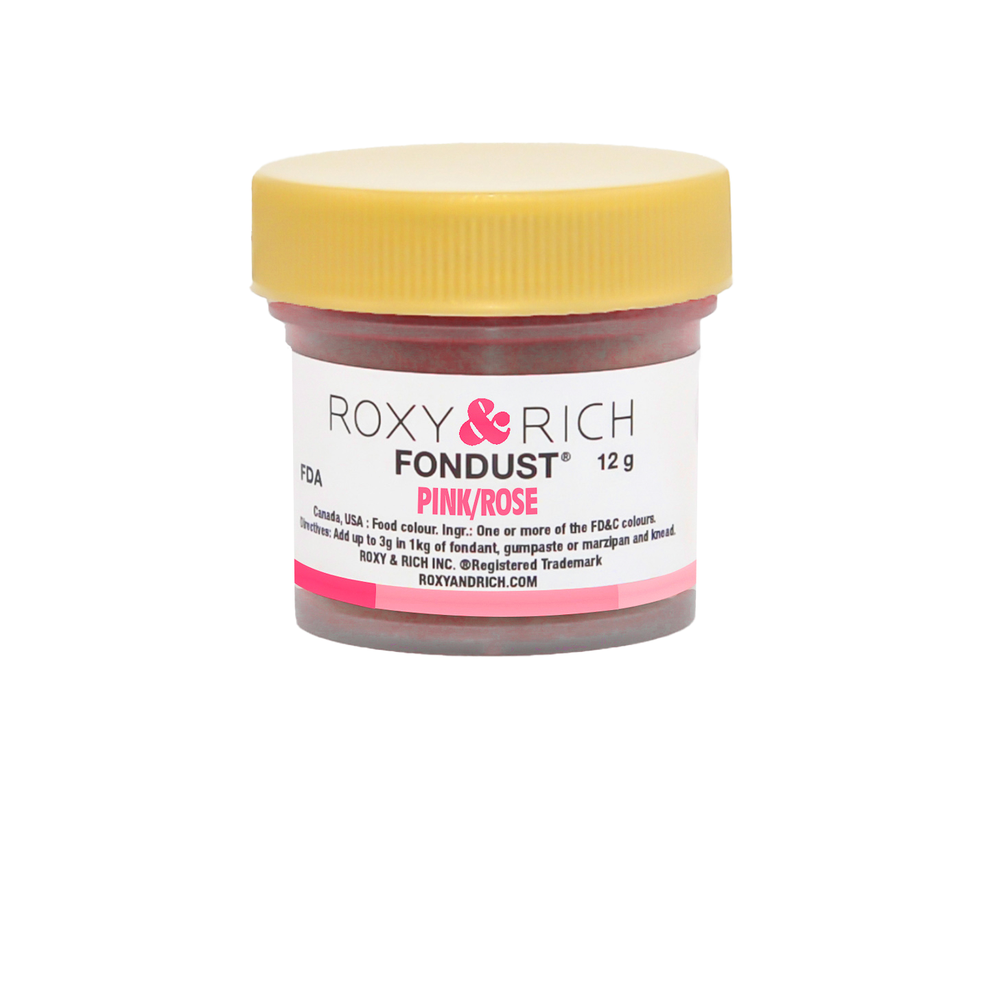 Colorant FONDUST Rose 12g - Roxy & Rich - Colorant alimentaire hydrosoluble - F15-017 - La Guilde Culinaire