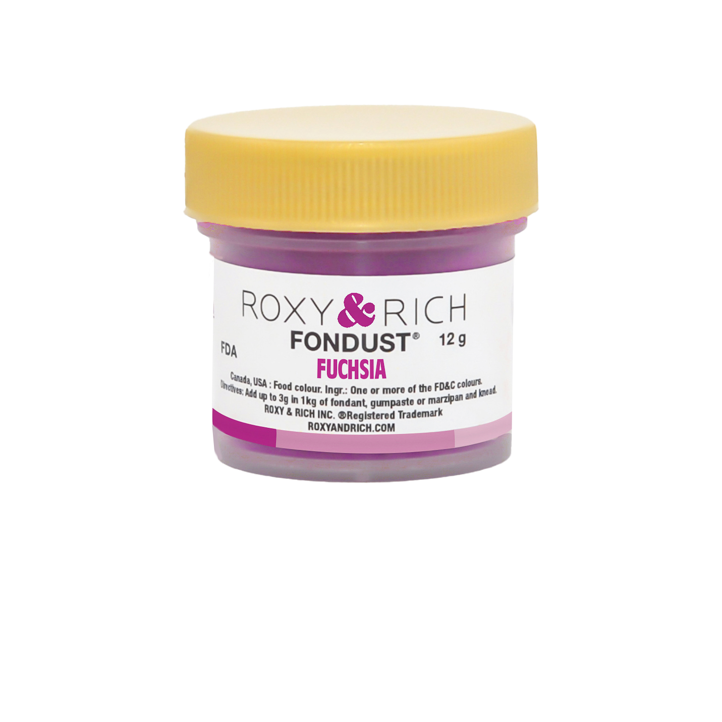 Colorant FONDUST Fushia 12g - Roxy & Rich - Colorant alimentaire hydrosoluble - F15-019 - La Guilde Culinaire