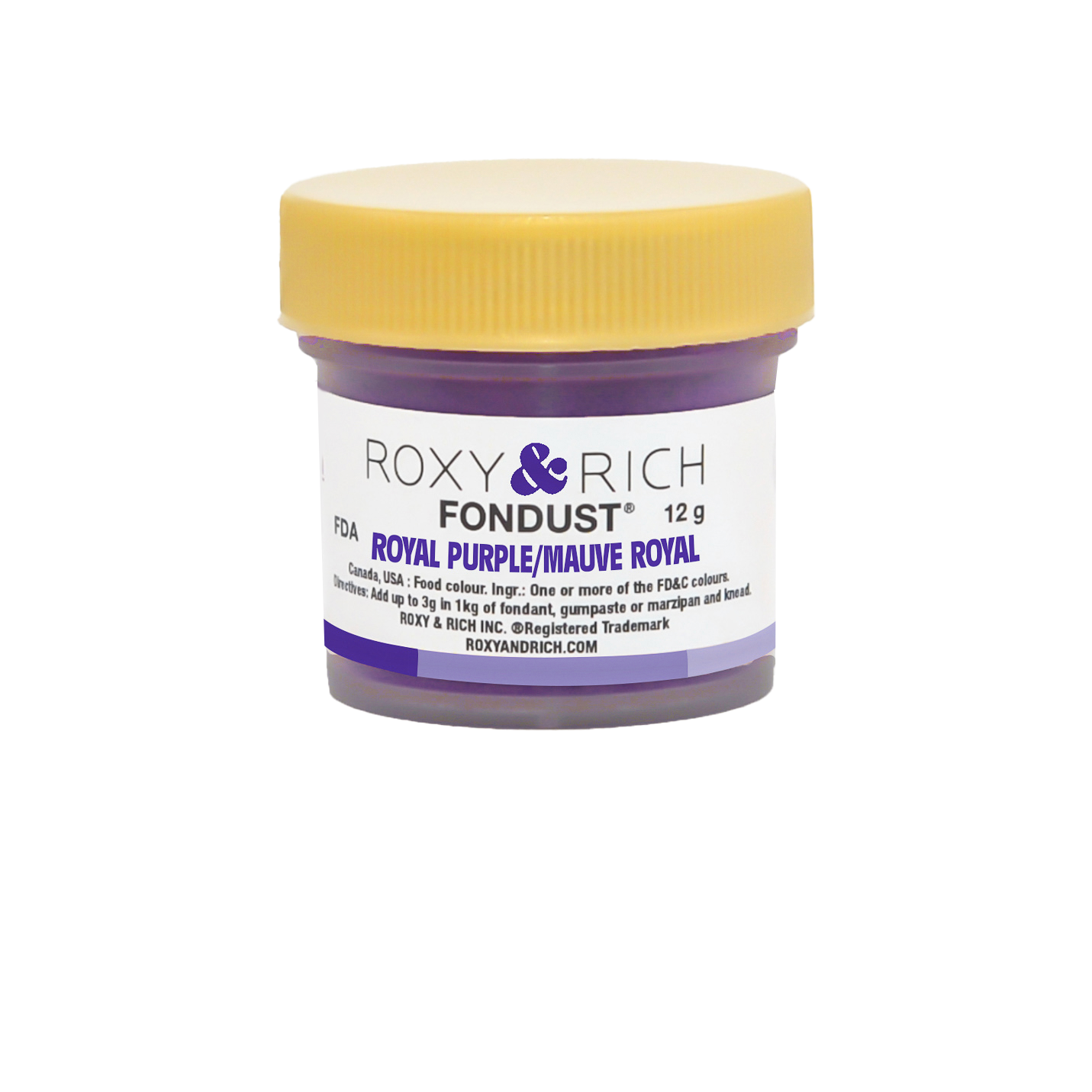Colorant FONDUST Mauve Royal 12g - Roxy & Rich - Colorant alimentaire hydrosoluble - F15-020 - La Guilde Culinaire