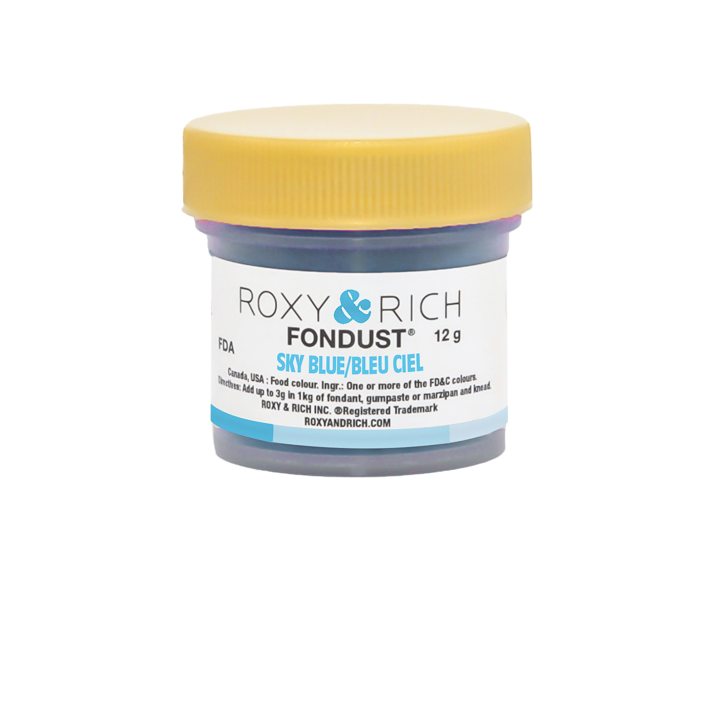 Colorant FONDUST Bleu Ciel 12g - Roxy & Rich - Colorant alimentaire hydrosoluble - F15-022 - La Guilde Culinaire