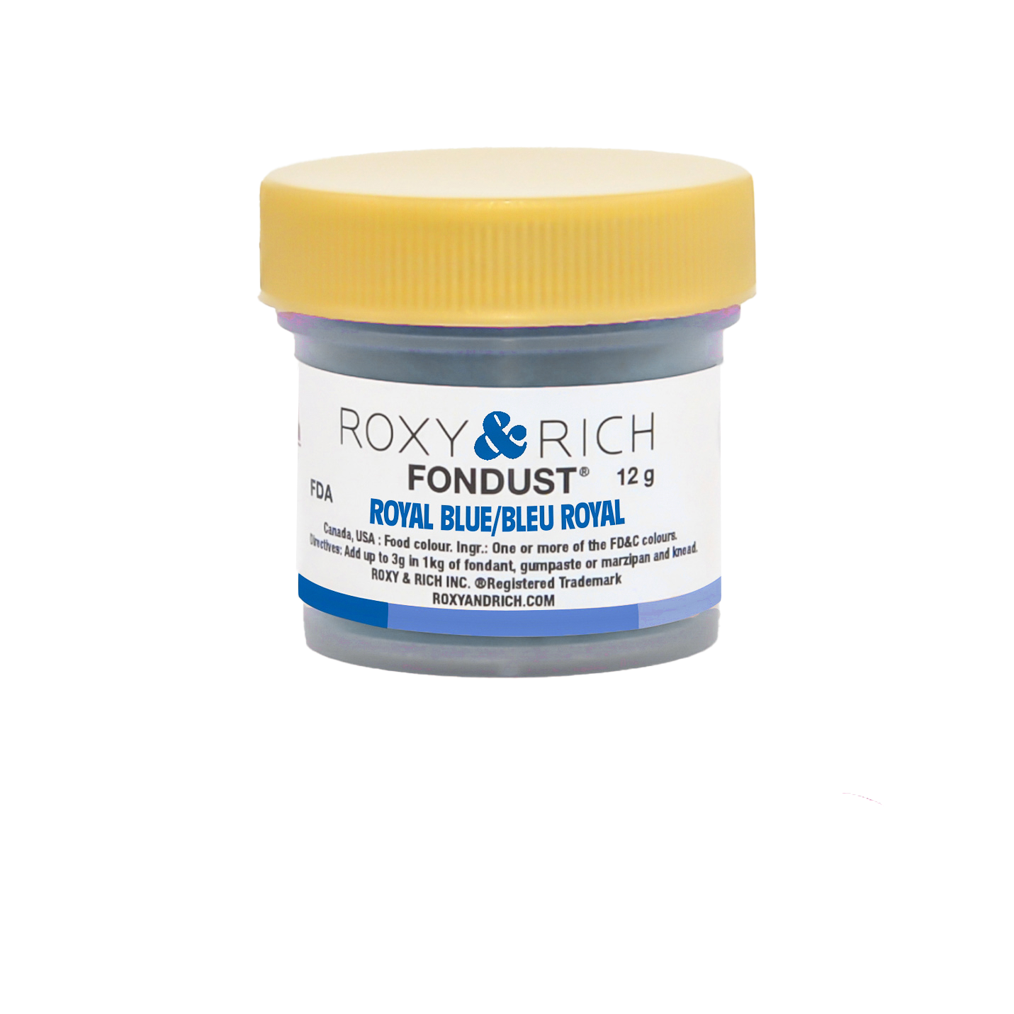 Colorant FONDUST Bleu Royal 12g - Roxy & Rich - Colorant alimentaire hydrosoluble - F15-023 - La Guilde Culinaire