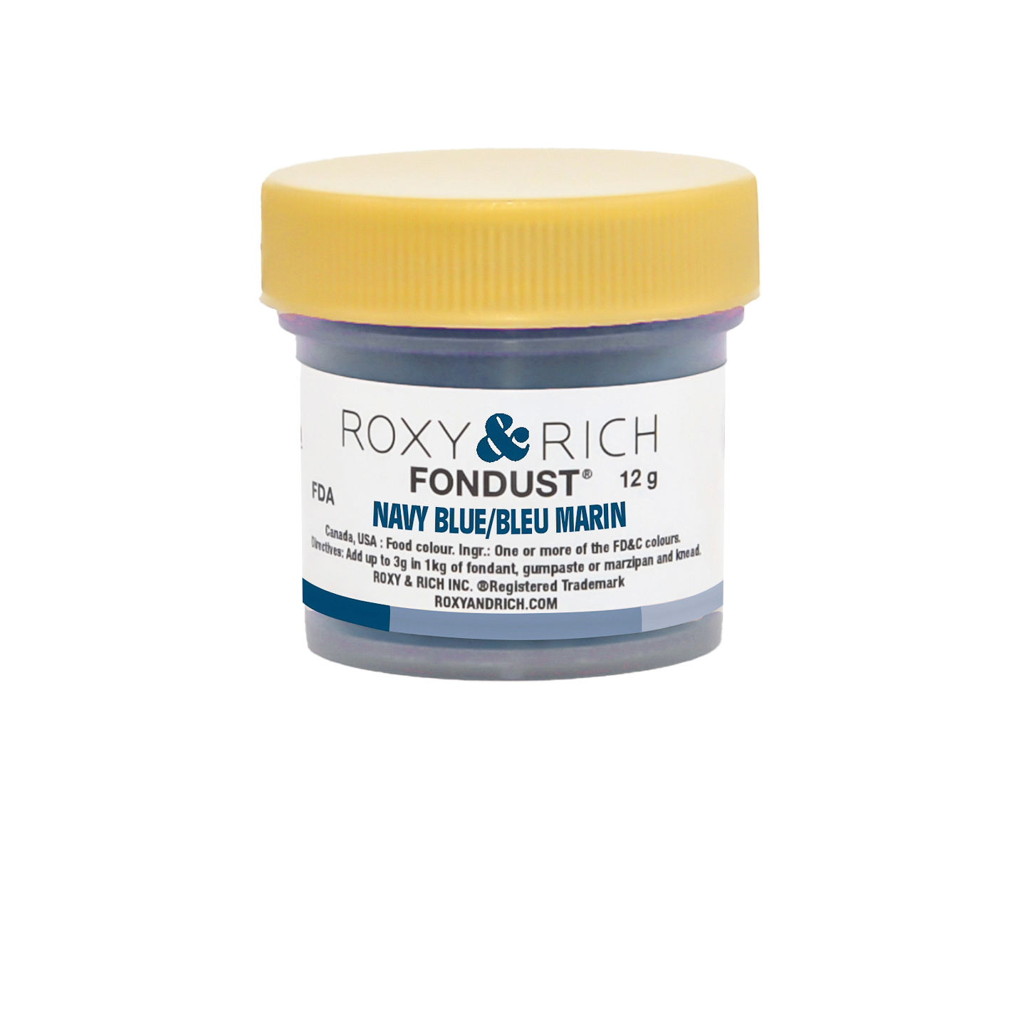 Colorant FONDUST Bleu Marin 12g - Roxy & Rich - Colorant alimentaire hydrosoluble - F15-025 - La Guilde Culinaire