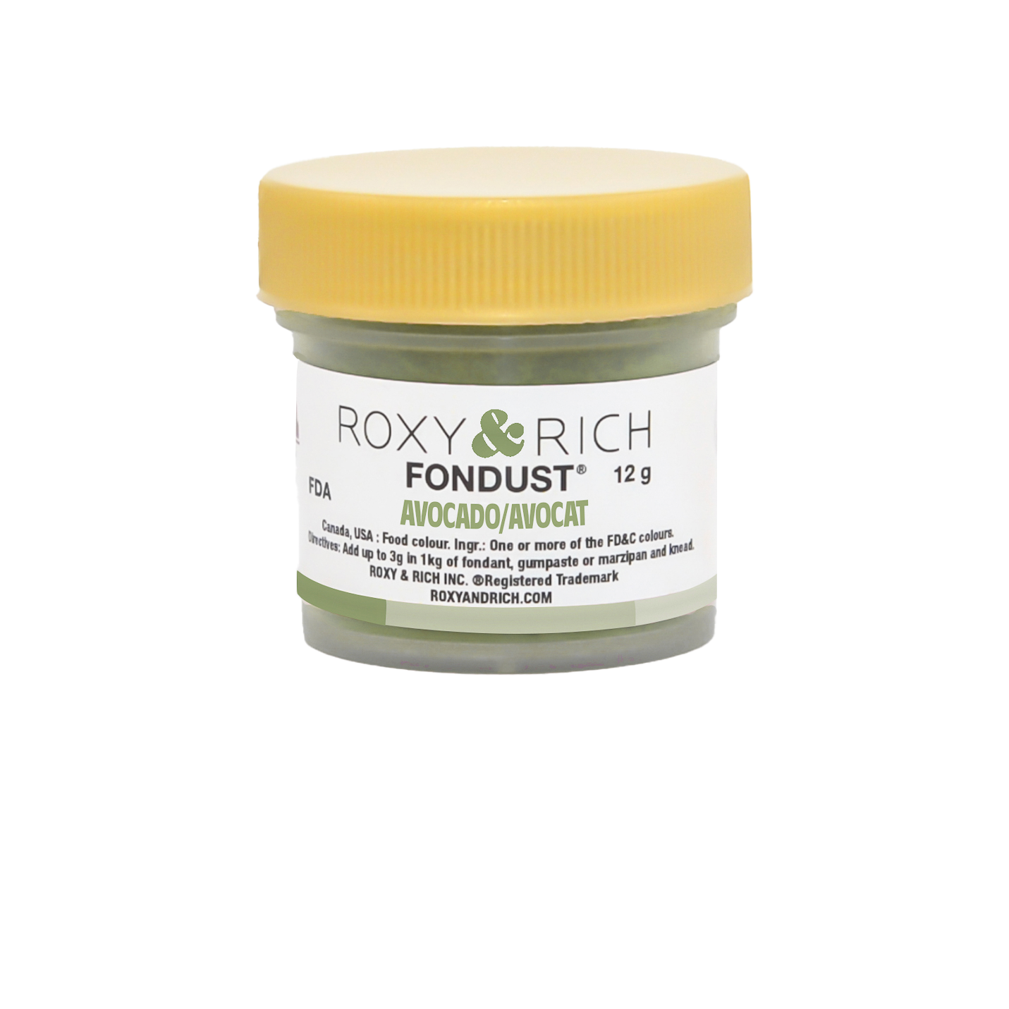 Colorant FONDUST Avocat 12g - Roxy & Rich - Colorant alimentaire hydrosoluble - F15-026 - La Guilde Culinaire