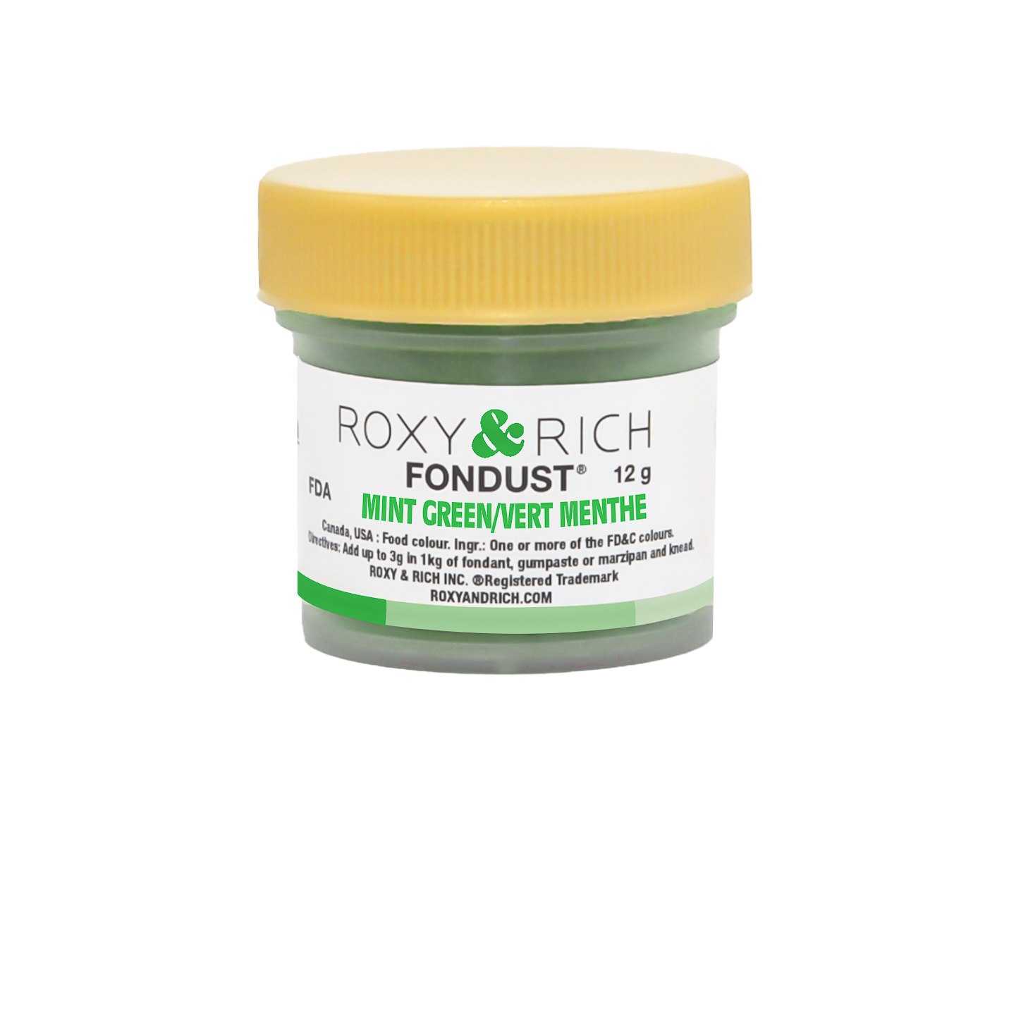 Colorant FONDUST Vert Menthe 12g - Roxy & Rich - Colorant alimentaire hydrosoluble - F15-027 - La Guilde Culinaire