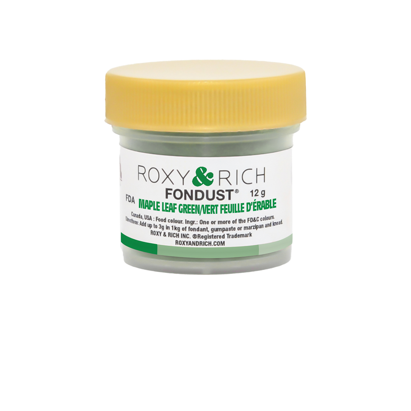 Colorant FONDUST Vert Feuille d'Érable 12g - Roxy & Rich - Colorant alimentaire hydrosoluble - F15-028 - La Guilde Culinaire