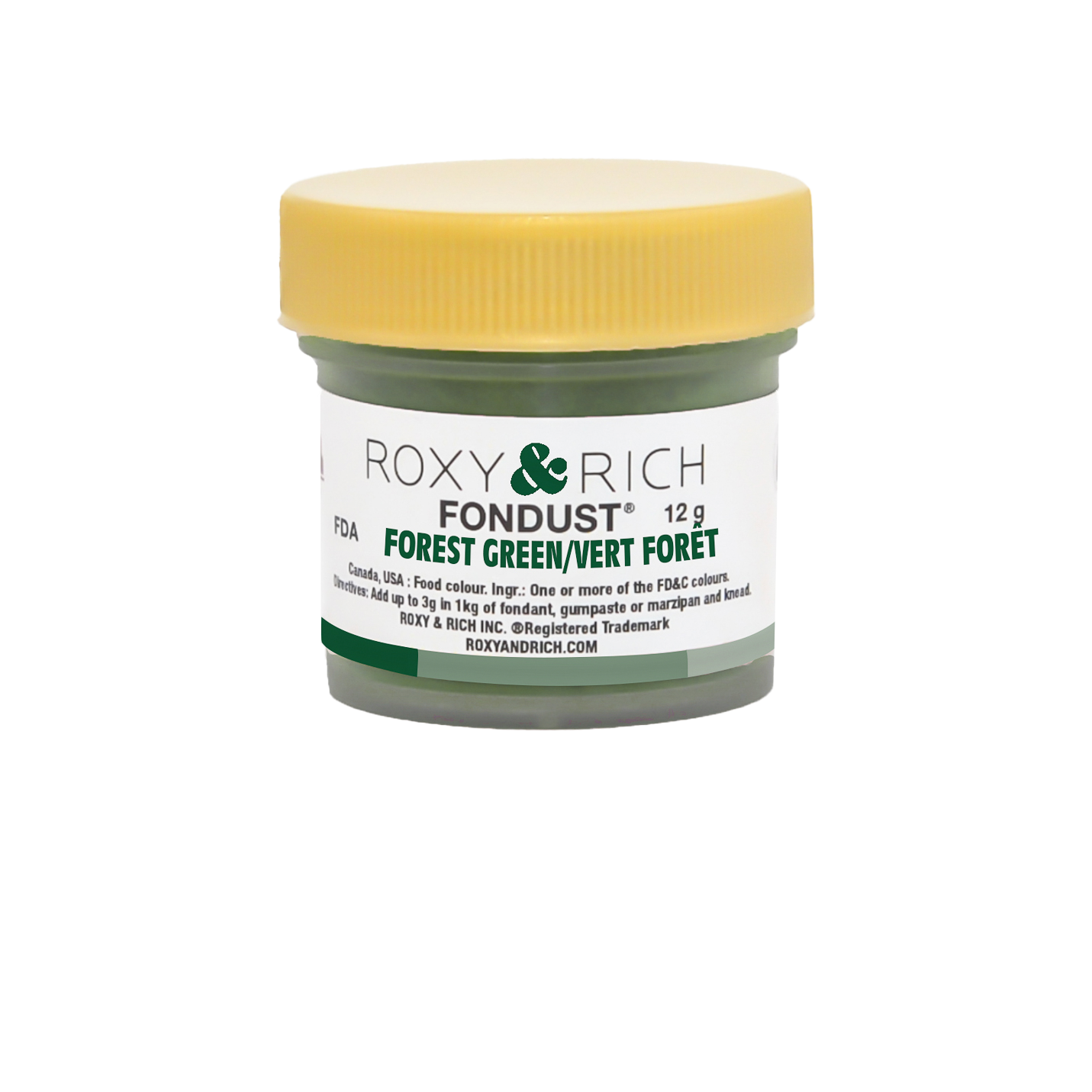 Colorant FONDUST Vert Forêt 4g - Roxy & Rich - Colorant alimentaire hydrosoluble - F4-029 - La Guilde Culinaire