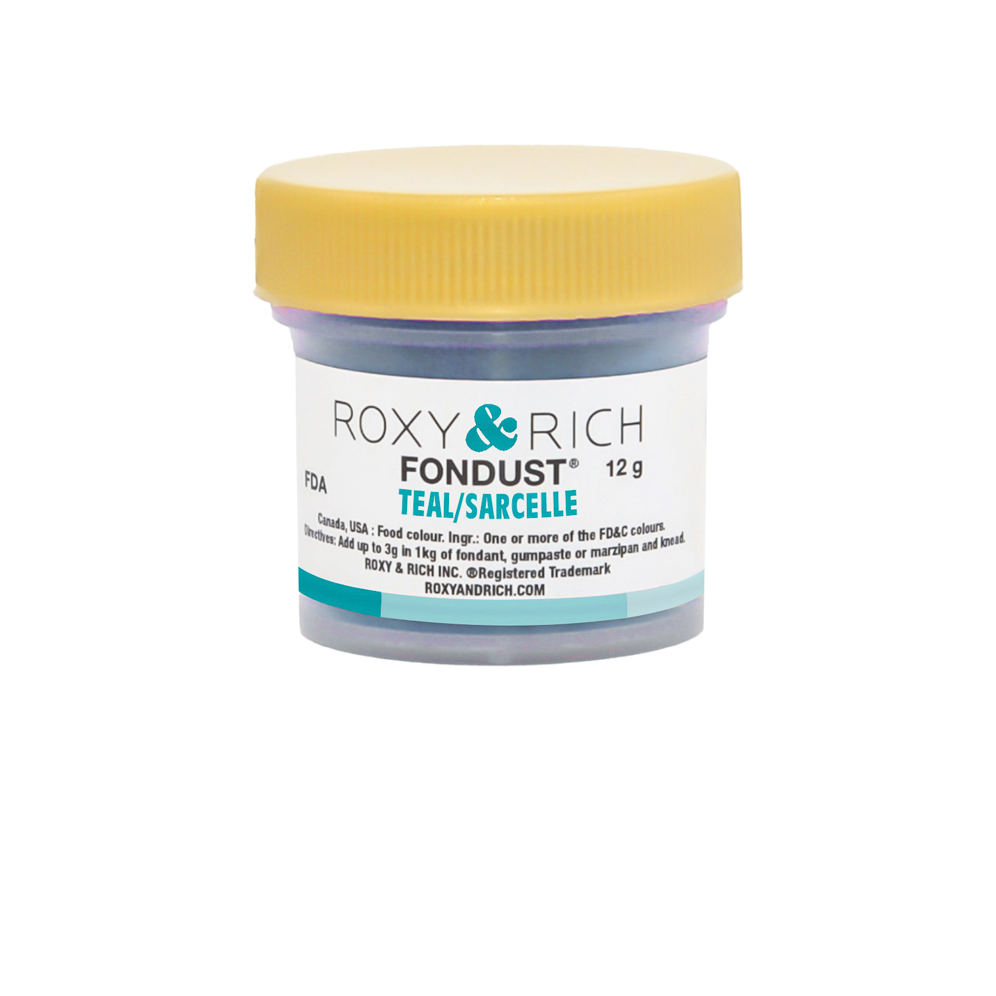 Colorant FONDUST Sarcelle 12g - Roxy & Rich - Colorant alimentaire hydrosoluble - F15-030 - La Guilde Culinaire