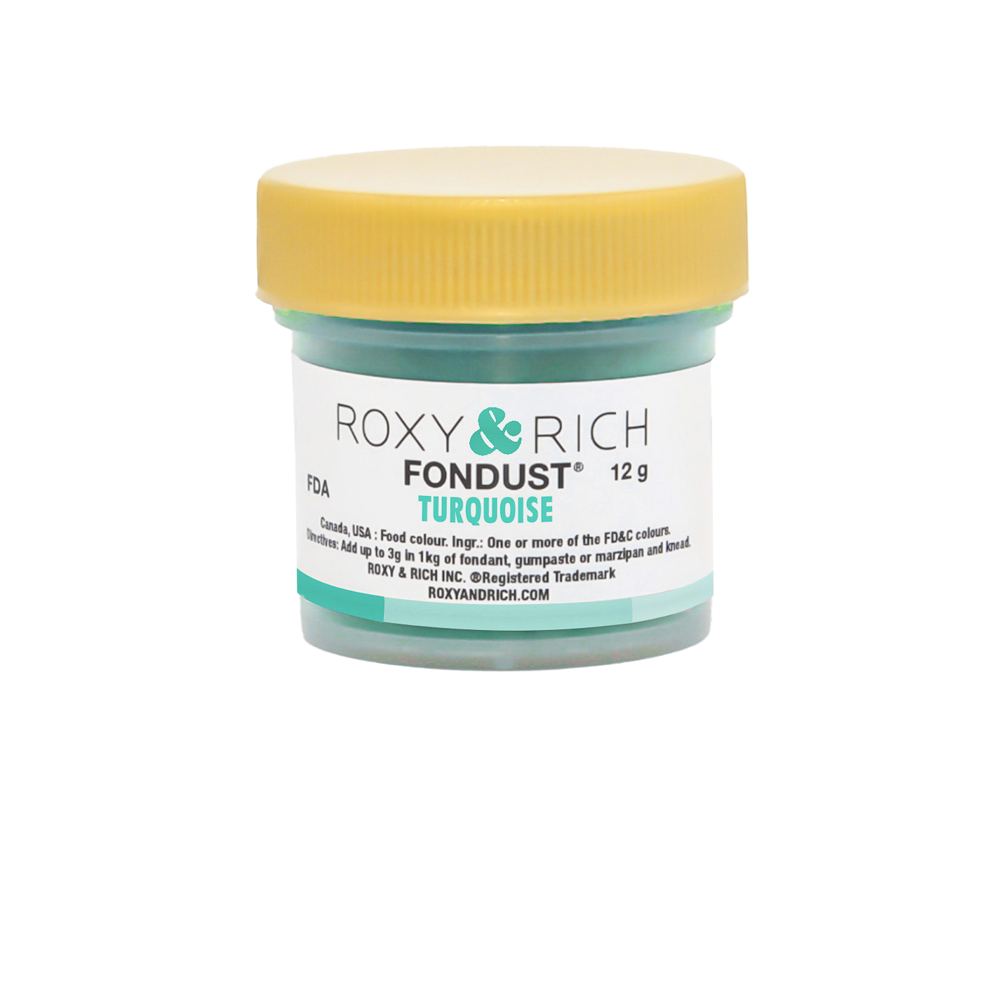 Colorant FONDUST Turquoise 12g - Roxy & Rich - Colorant alimentaire hydrosoluble - F15-031 - La Guilde Culinaire
