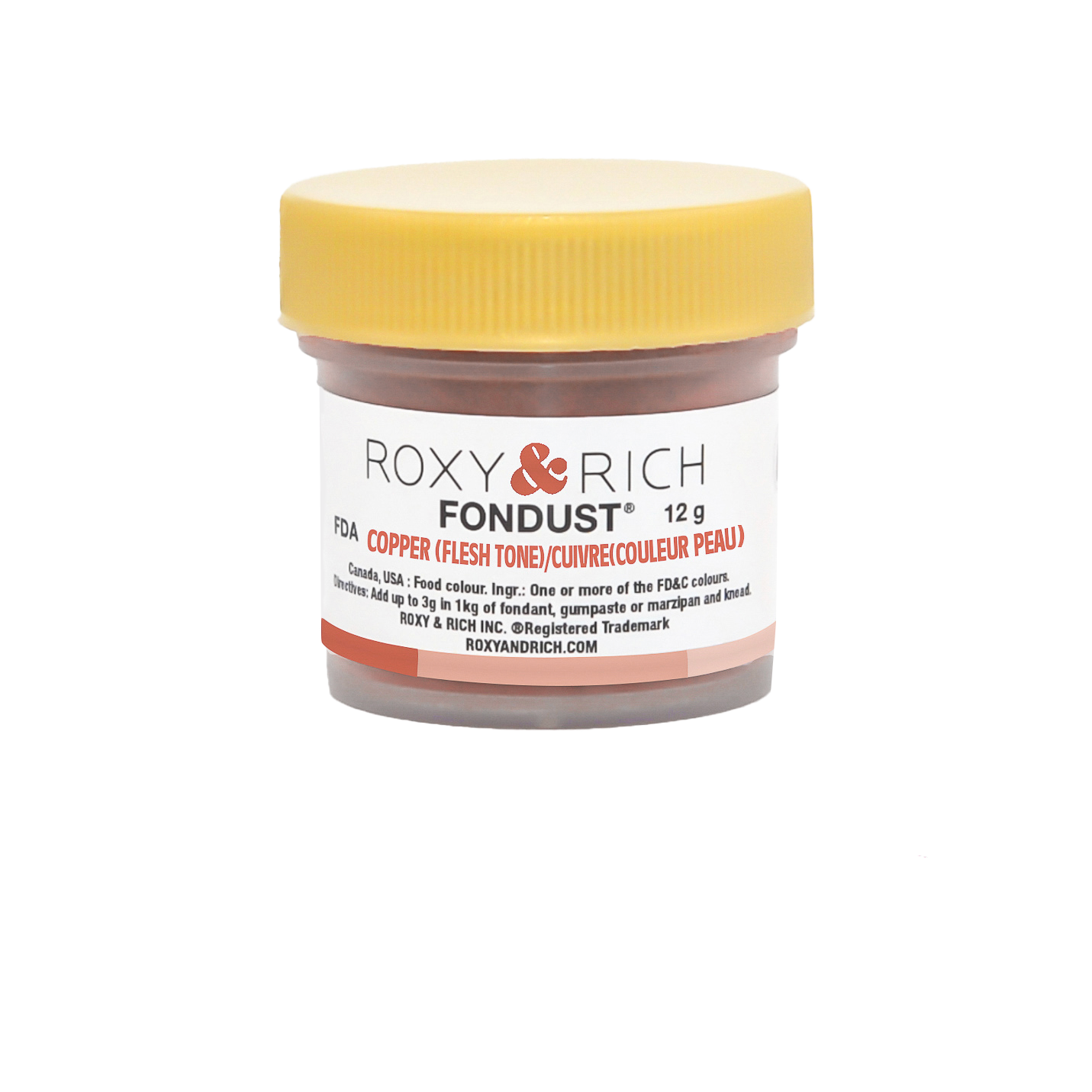 Colorant FONDUST Cuivre (couleur peau) 12g - Roxy & Rich - Colorant alimentaire hydrosoluble - F15-033 - La Guilde Culinaire