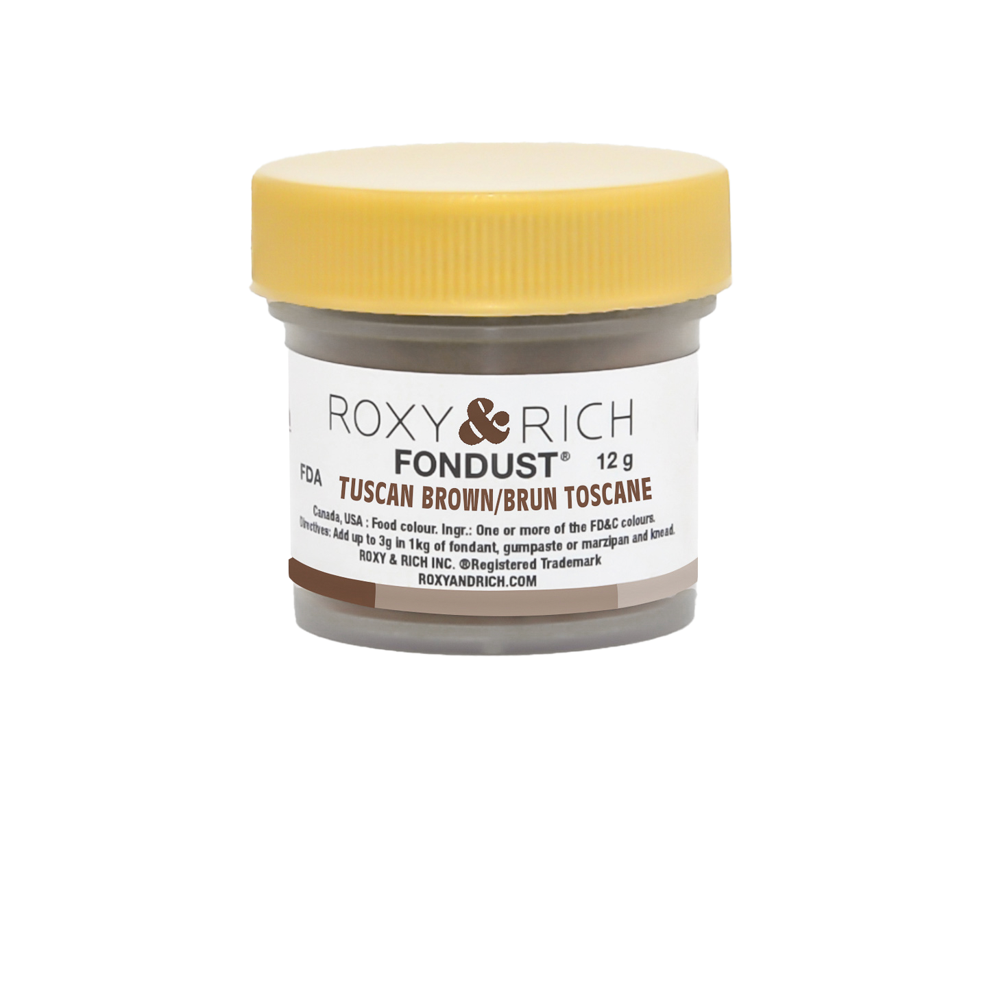 Colorant FONDUST Brun Toscane 12g - Roxy & Rich - Colorant alimentaire hydrosoluble - F15-034 - La Guilde Culinaire