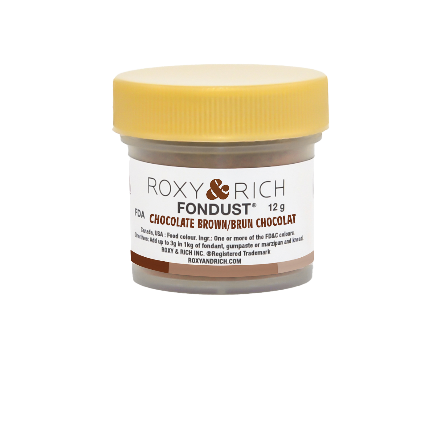 Colorant FONDUST Brun Chocolat 12g - Roxy & Rich - Colorant alimentaire hydrosoluble - F15-035 - La Guilde Culinaire