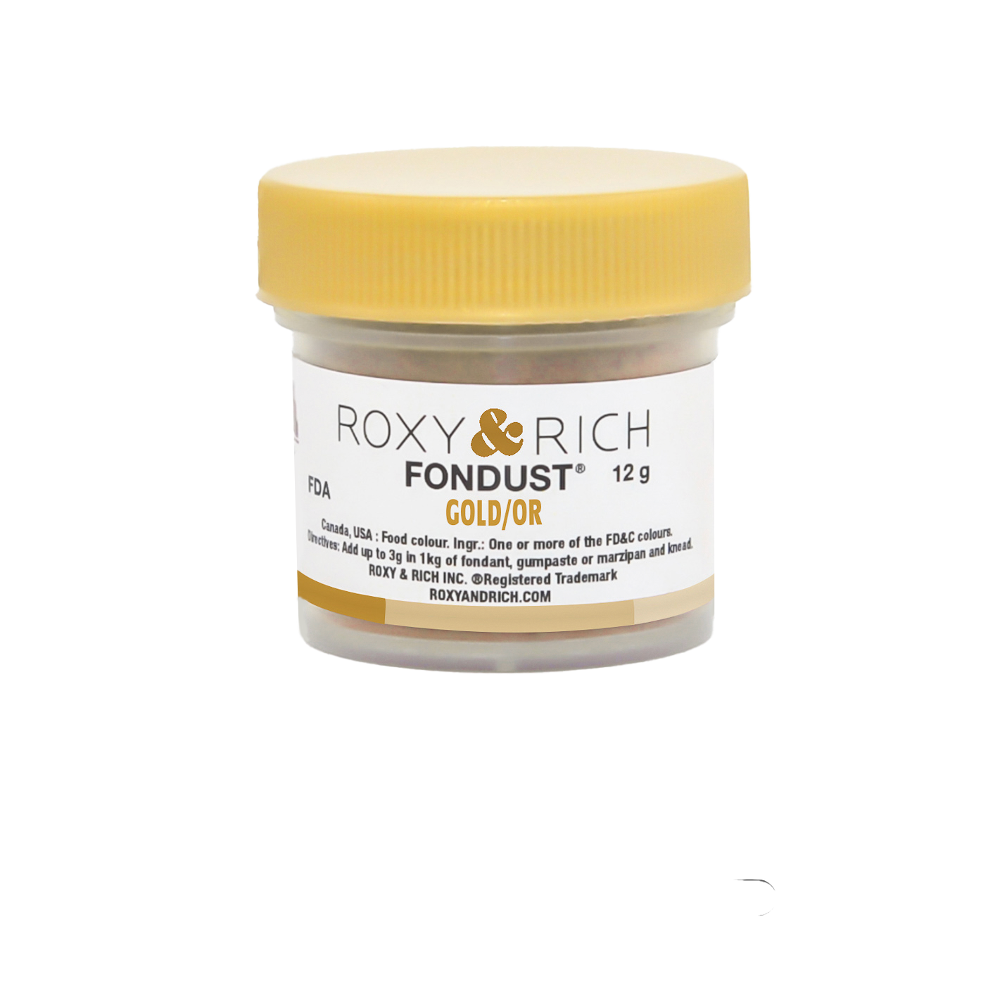 Colorant FONDUST Or 12g - Roxy & Rich - Colorant alimentaire hydrosoluble - F15-036 - La Guilde Culinaire
