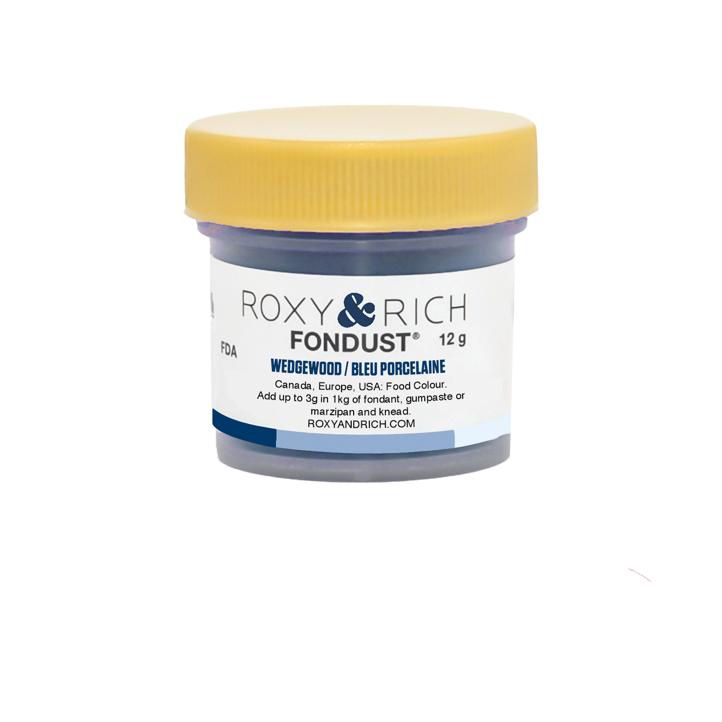 Colorant FONDUST Bleu Porcelaine 12g - Roxy & Rich - Colorant alimentaire hydrosoluble - F15-052 - La Guilde Culinaire