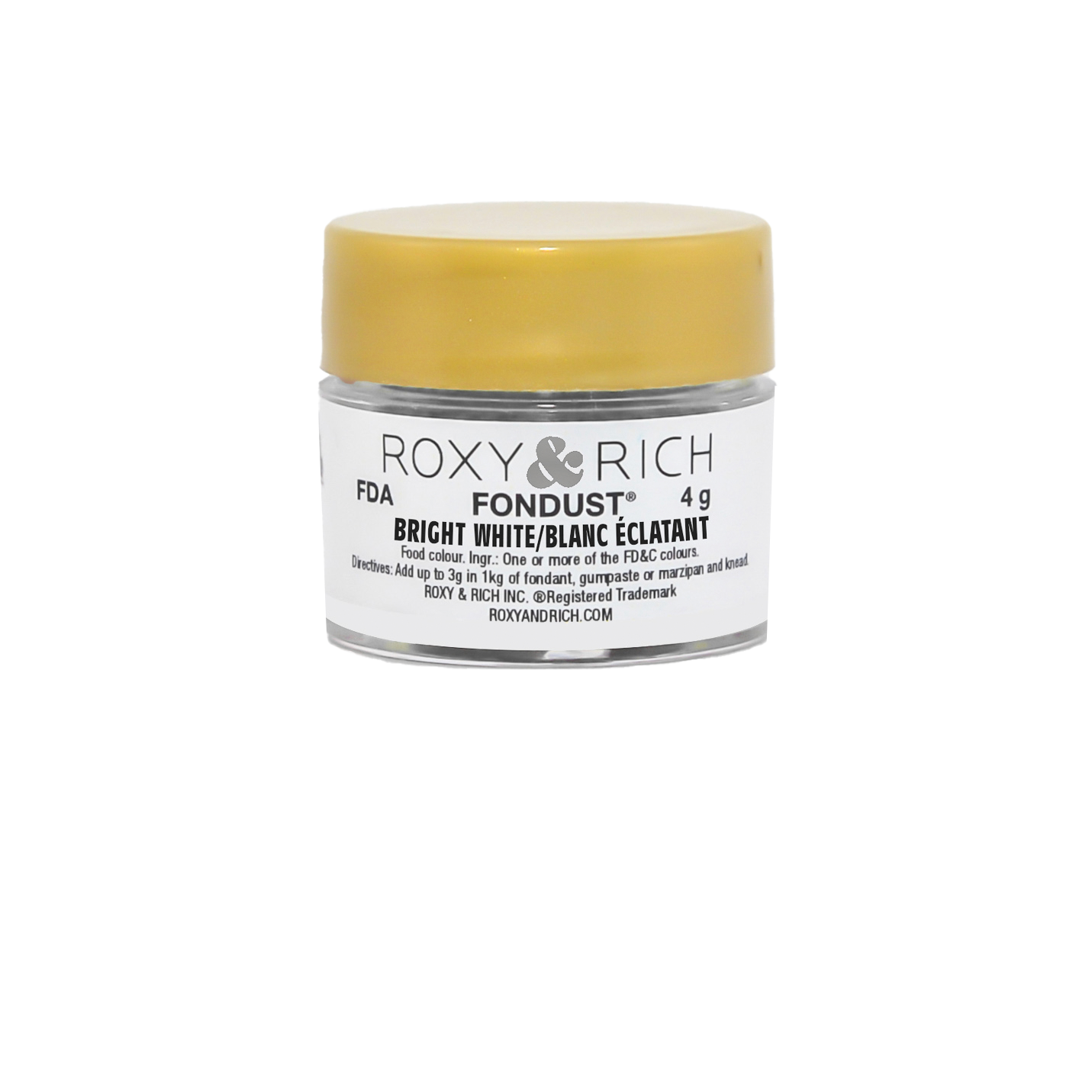 Colorant FONDUST Blanc Éclatant 4g - Roxy & Rich - Colorant alimentaire hydrosoluble - F4-001 - La Guilde Culinaire