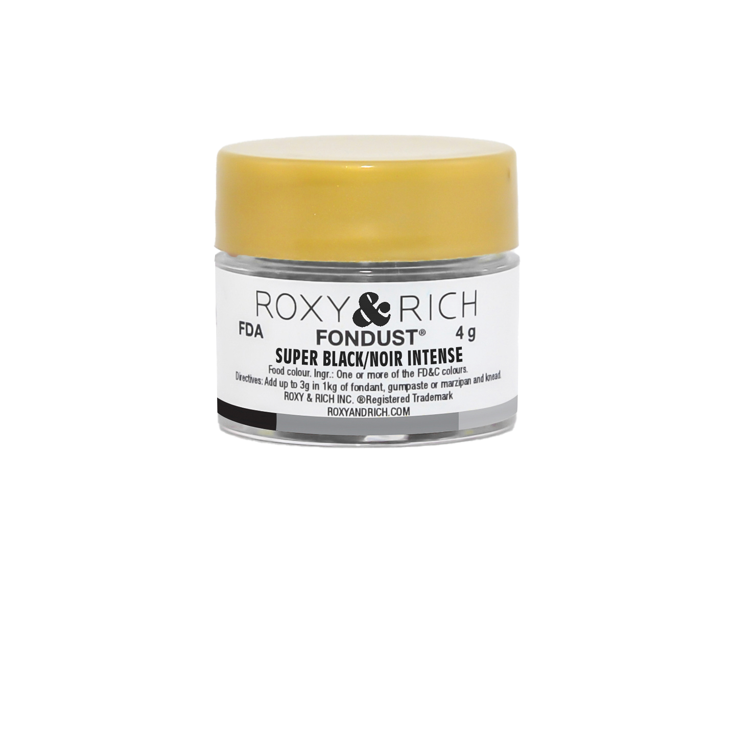 Colorant FONDUST Noir Intense 4g - Roxy & Rich - Colorant alimentaire hydrosoluble - F4-002 - La Guilde Culinaire