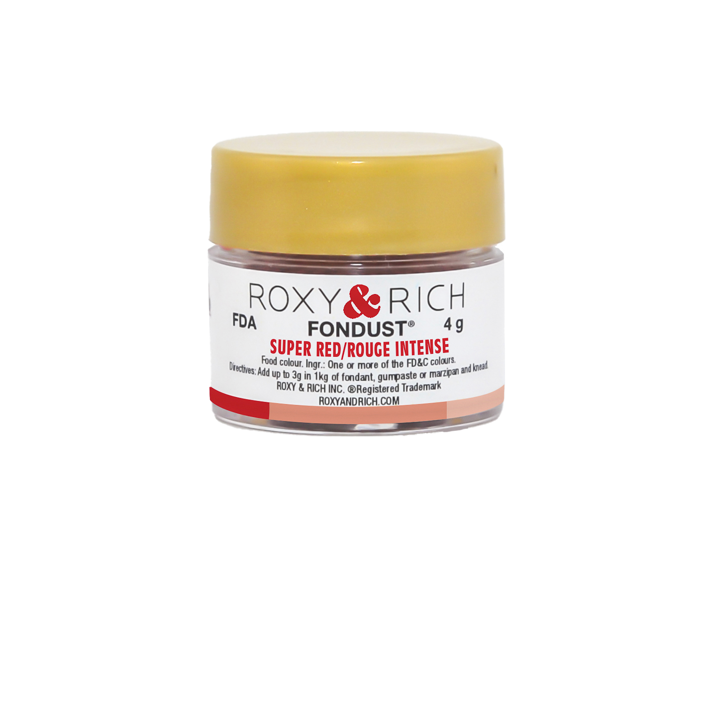 Colorant FONDUST Rouge Intense 4g - Roxy & Rich - Colorant alimentaire hydrosoluble - F4-012 - La Guilde Culinaire