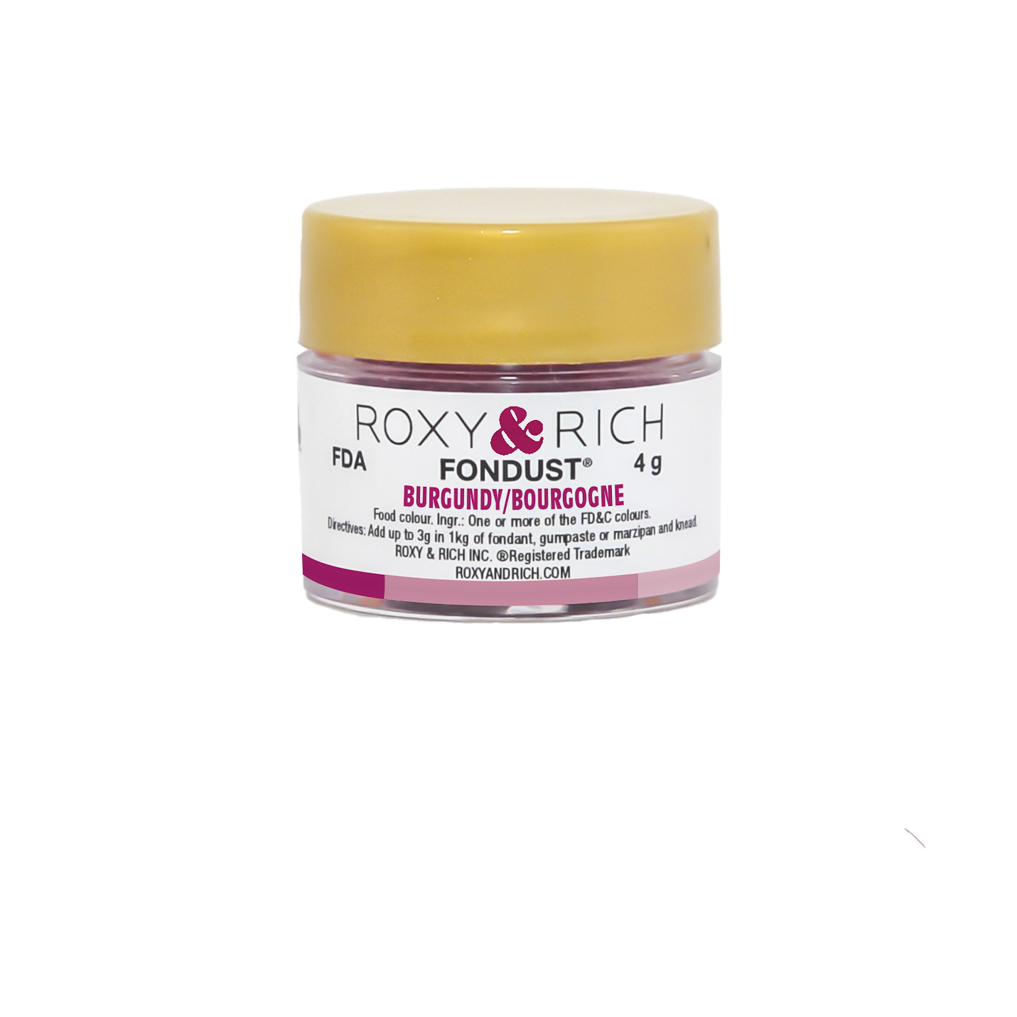 Colorant FONDUST Bourgogne 4g - Roxy & Rich - Colorant alimentaire hydrosoluble - F4-014 - La Guilde Culinaire