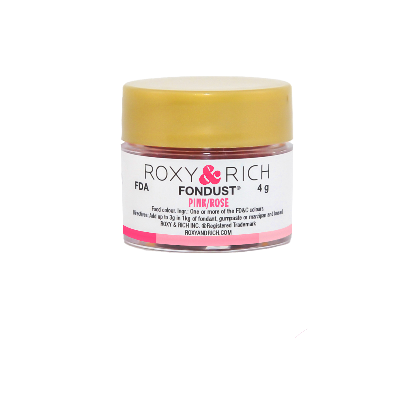 Colorant FONDUST Rose 4g - Roxy & Rich - Colorant alimentaire hydrosoluble - F4-017 - La Guilde Culinaire