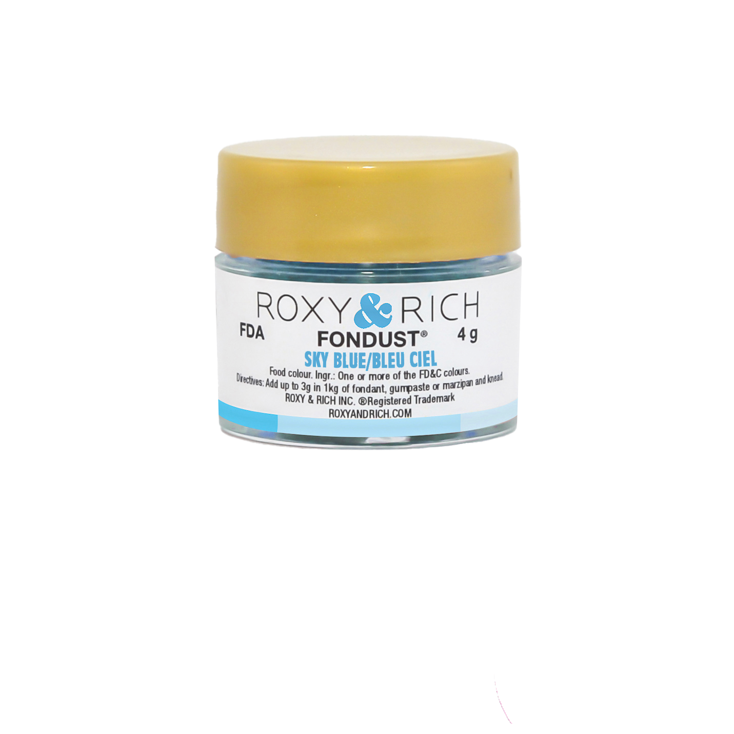 Colorant FONDUST Bleu Ciel 4g - Roxy & Rich - Colorant alimentaire hydrosoluble - F4-022 - La Guilde Culinaire