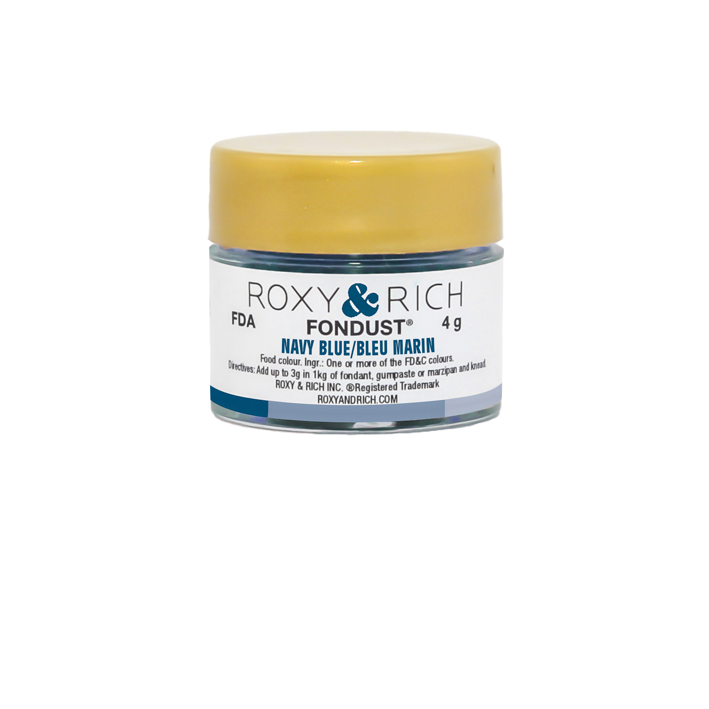 Colorant FONDUST Bleu Marin 4g - Roxy & Rich - Colorant alimentaire hydrosoluble - F4-025 - La Guilde Culinaire