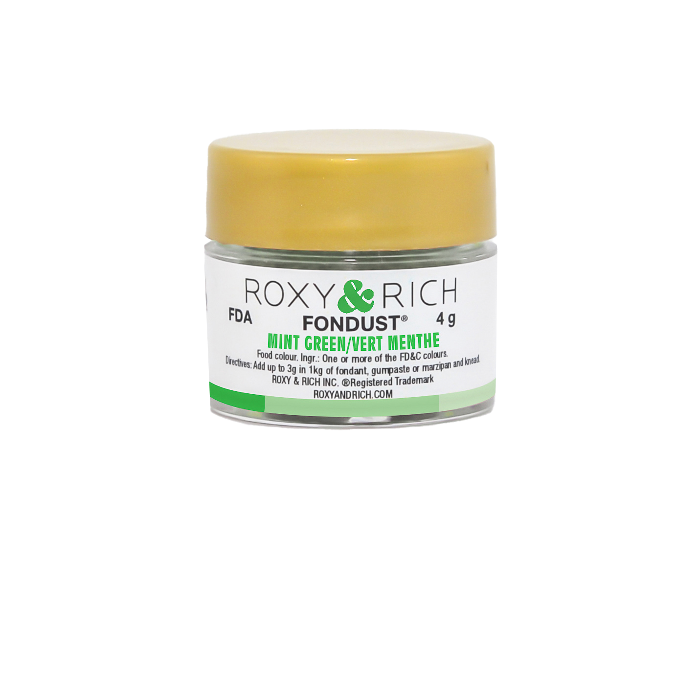 Colorant FONDUST Vert Menthe 4g - Roxy & Rich - Colorant alimentaire hydrosoluble - F4-027 - La Guilde Culinaire