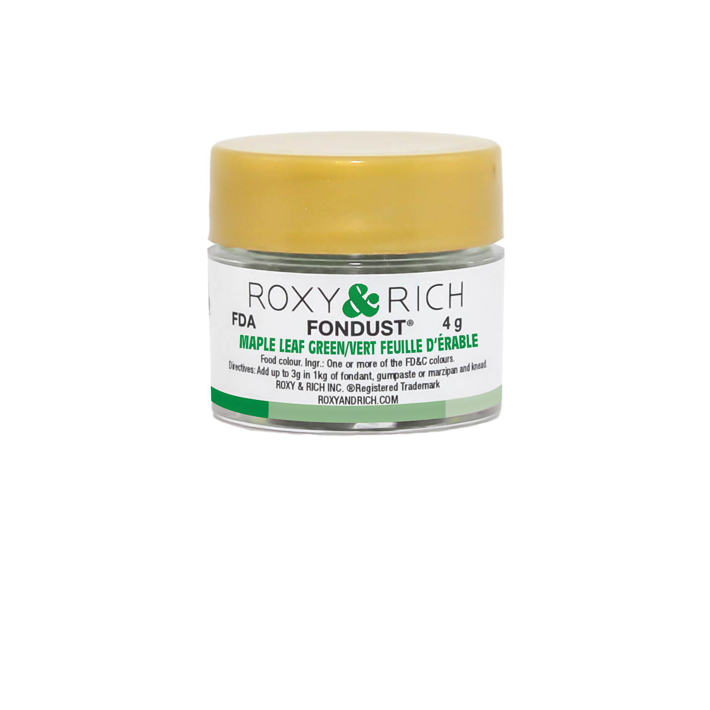 Colorant FONDUST Vert Feuille d'Érable 4g - Roxy & Rich - Colorant alimentaire hydrosoluble - F4-028 - La Guilde Culinaire