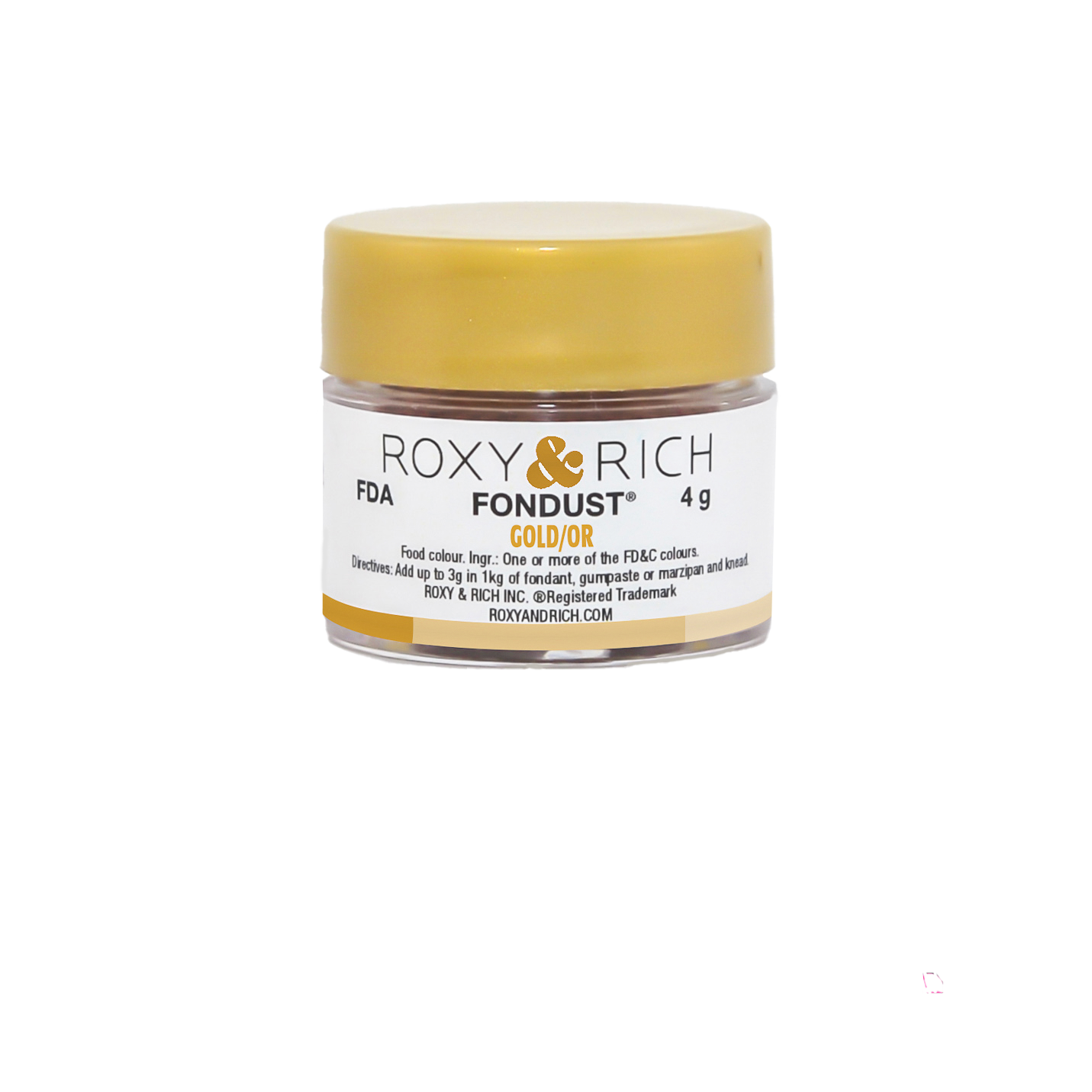 Colorant FONDUST Or 4g - Roxy & Rich - Colorant alimentaire hydrosoluble - F4-036 - La Guilde Culinaire
