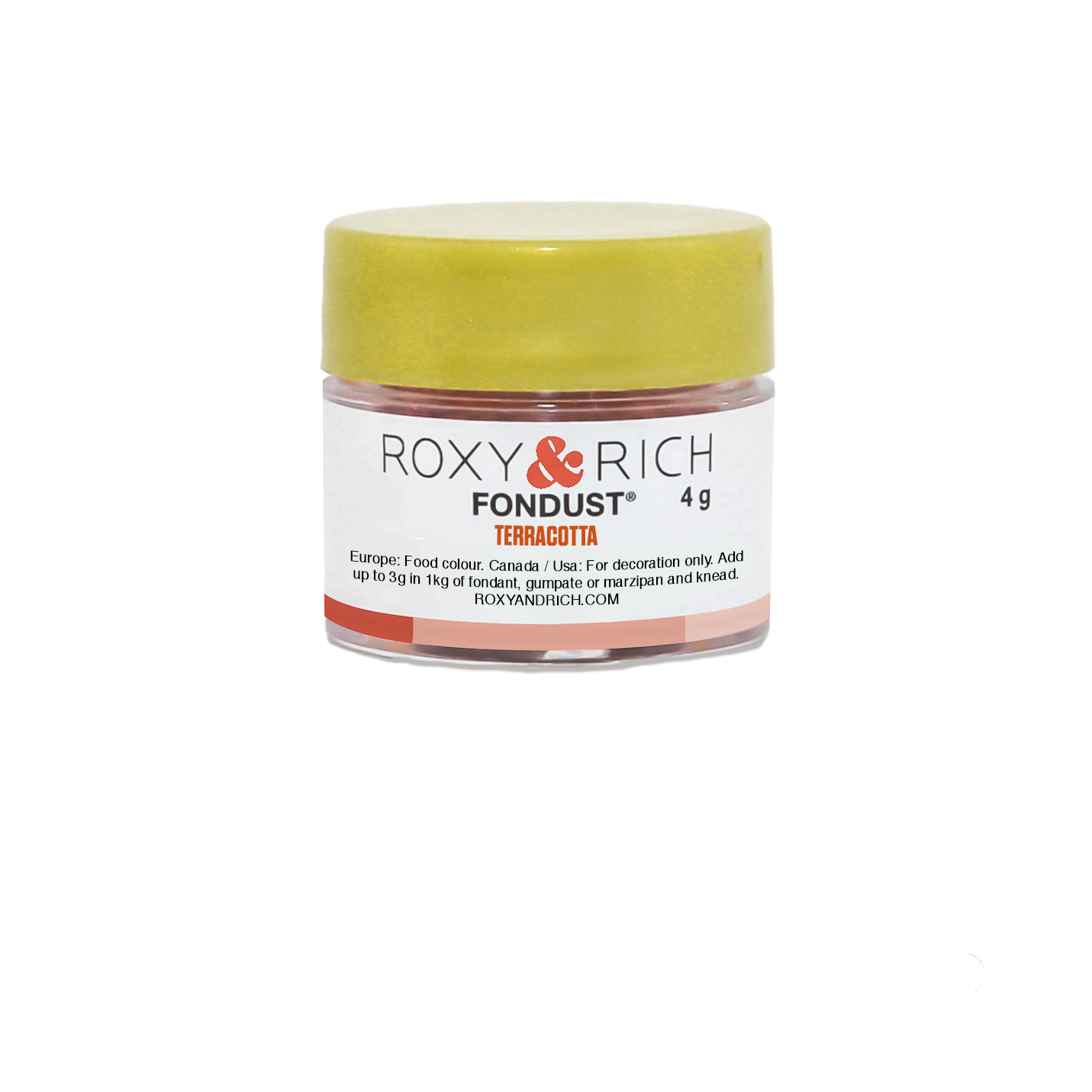 Colorant FONDUST Terracotta 4g - Roxy & Rich - Colorant alimentaire hydrosoluble - F4-049 - La Guilde Culinaire