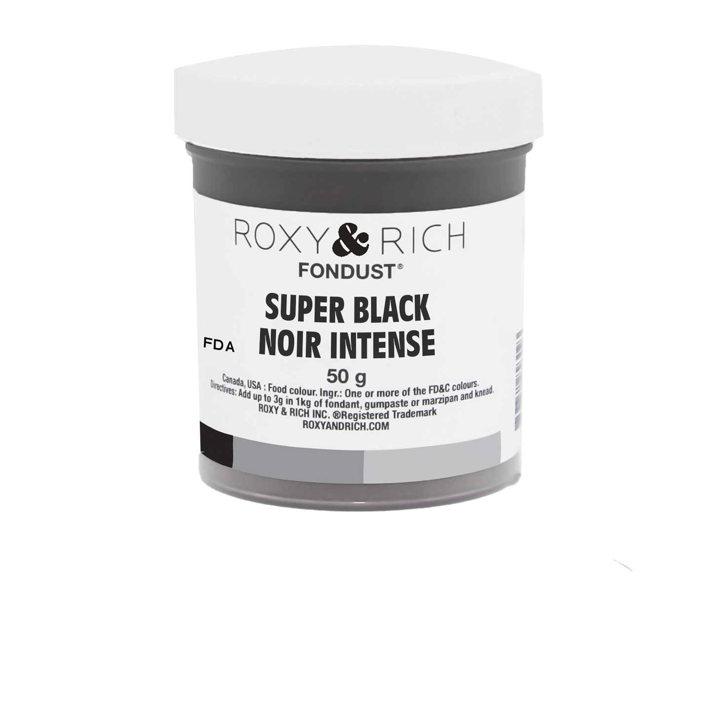 Colorant FONDUST Noir Intense 50g - Roxy & Rich - Colorant alimentaire hydrosoluble - F60-002 - La Guilde Culinaire