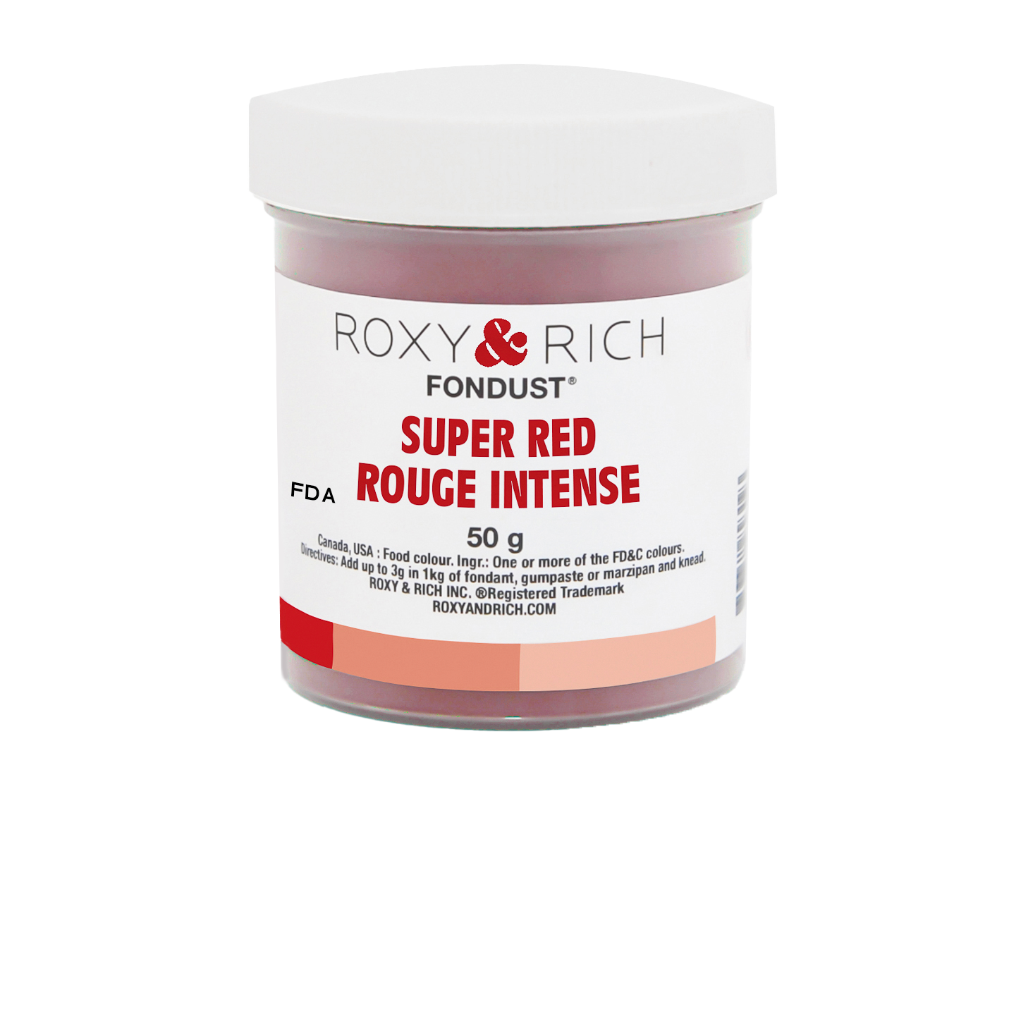 Colorant FONDUST Rouge Intense 50g - Roxy & Rich - Colorant alimentaire hydrosoluble - F60-012 - La Guilde Culinaire
