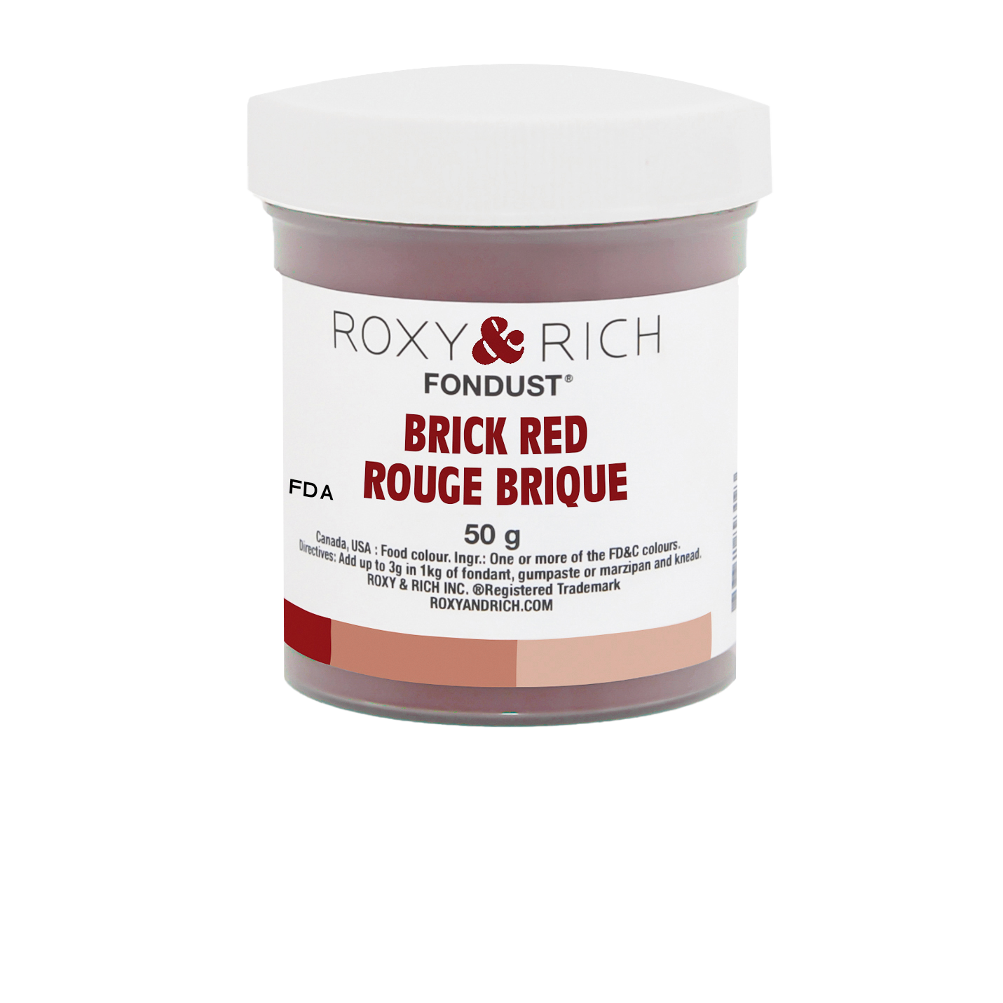 Colorant FONDUST Rouge Brique 50g - Roxy & Rich - Colorant alimentaire hydrosoluble - F60-013 - La Guilde Culinaire