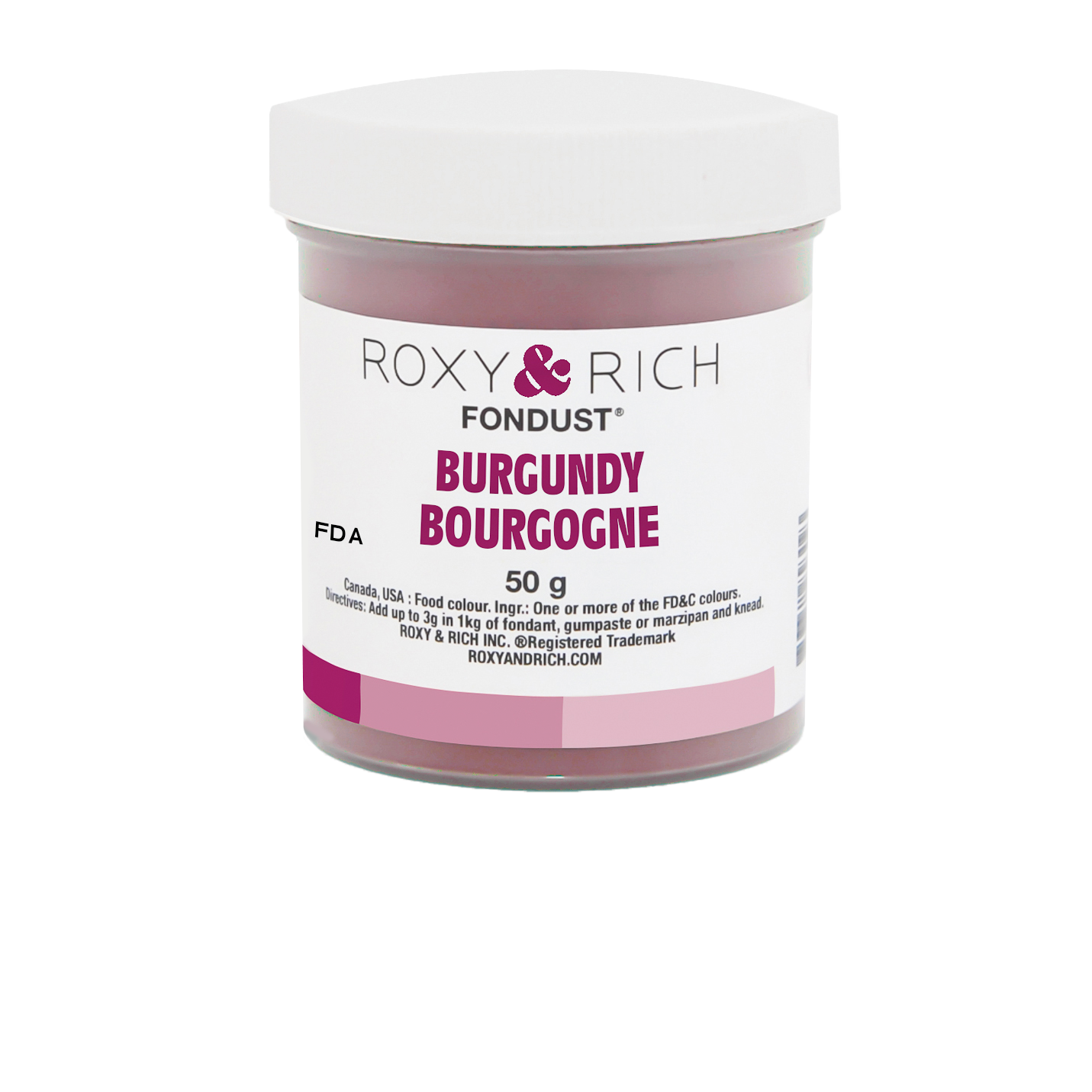 Colorant FONDUST Bourgogne 50g - Roxy & Rich - Colorant alimentaire hydrosoluble - F60-014 - La Guilde Culinaire