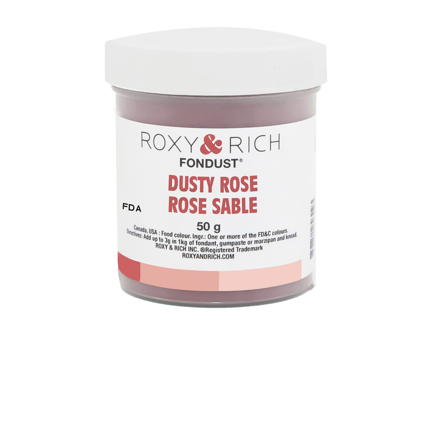 Colorant FONDUST Rose Sable 50g - Roxy & Rich - Colorant alimentaire hydrosoluble - F60-016 - La Guilde Culinaire