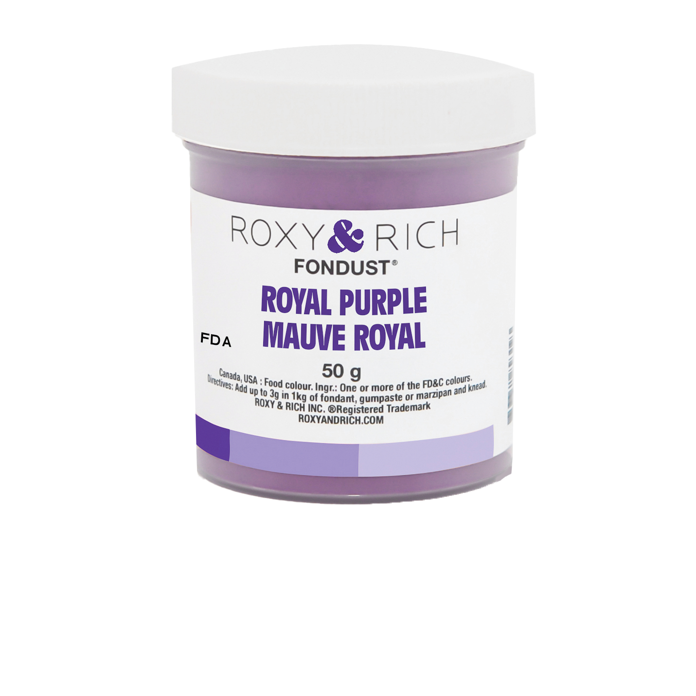 Colorant FONDUST Mauve Royal 50g - Roxy & Rich - Colorant alimentaire hydrosoluble - F60-020 - La Guilde Culinaire