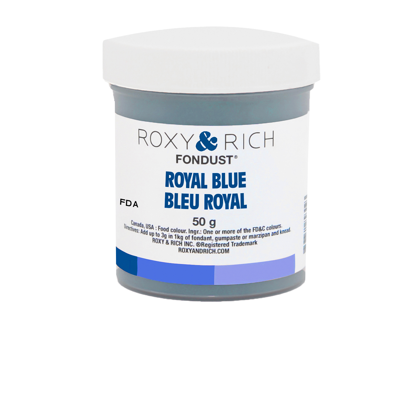Colorant FONDUST Bleu Royal 50g - Roxy & Rich - Colorant alimentaire hydrosoluble - F60-023 - La Guilde Culinaire