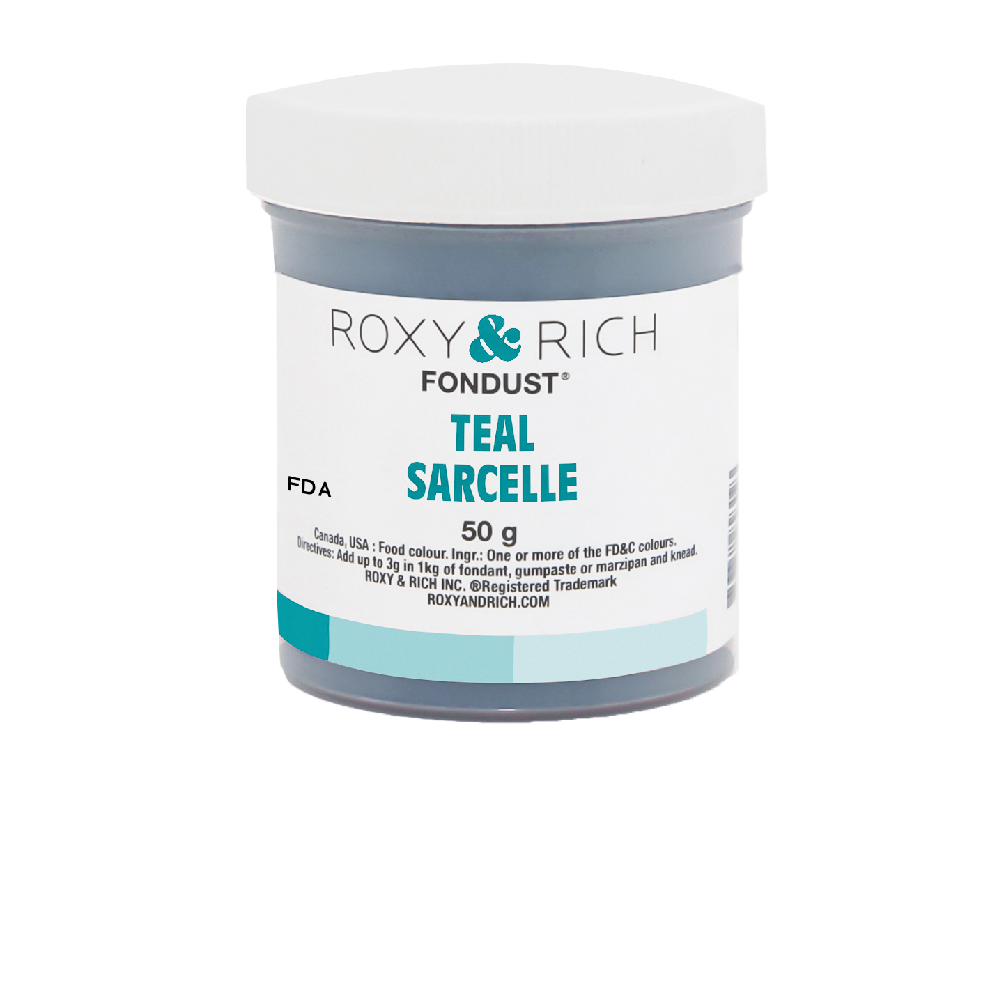 Colorant FONDUST Sarcelle 50g - Roxy & Rich - Colorant alimentaire hydrosoluble - F60-030 - La Guilde Culinaire