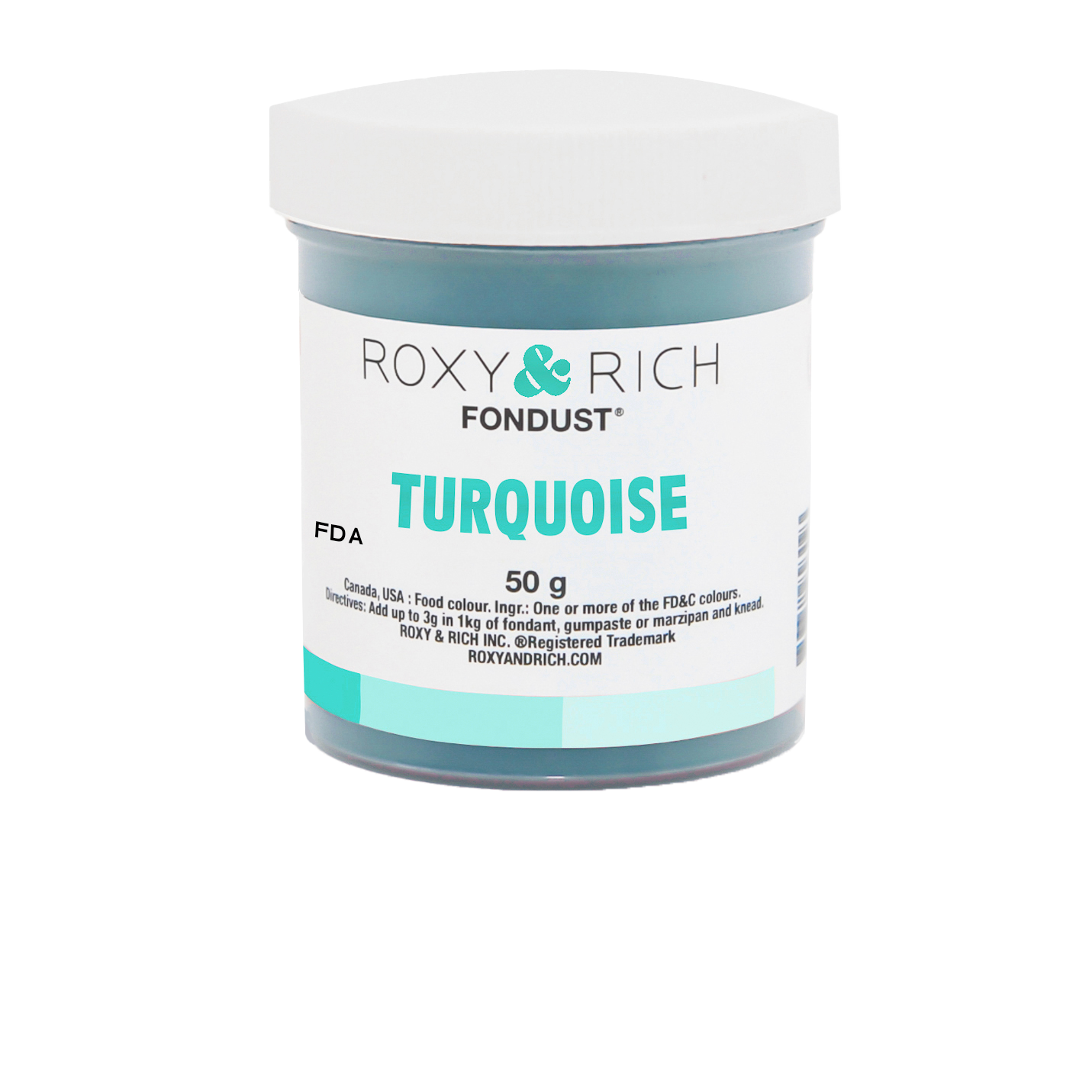 Colorant FONDUST Turquoise 50g - Roxy & Rich - Colorant alimentaire hydrosoluble - F60-031 - La Guilde Culinaire
