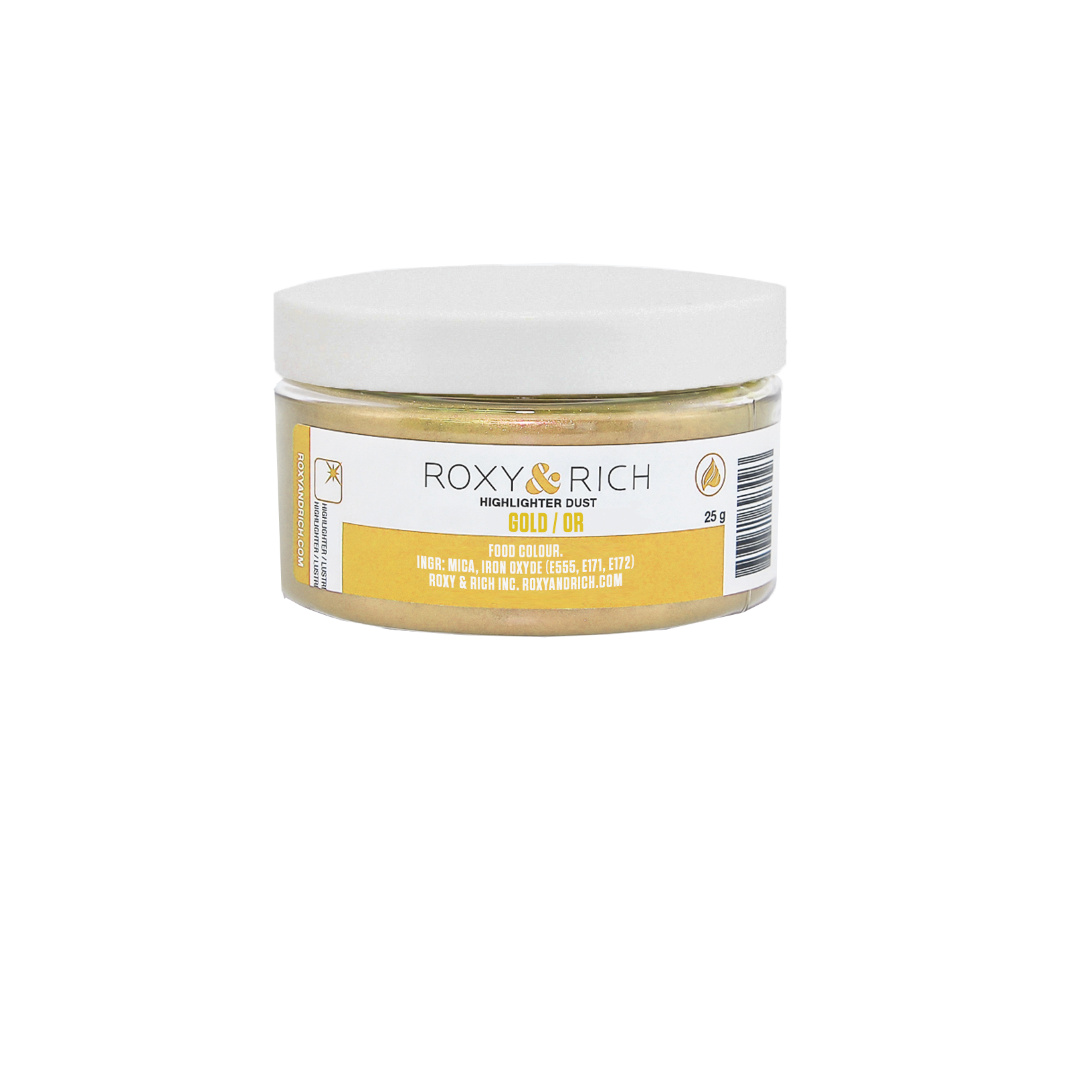 Poudre Highlighter couleur Or 25g - Roxy & Rich - Poudre Highlighter - G25-001 - La Guilde Culinaire