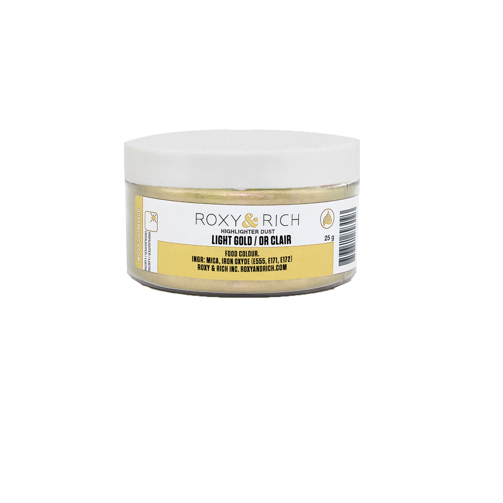 Poudre Highlighter couleur Or Clair 25g - Roxy & Rich - Poudre Highlighter - G25-002 - La Guilde Culinaire