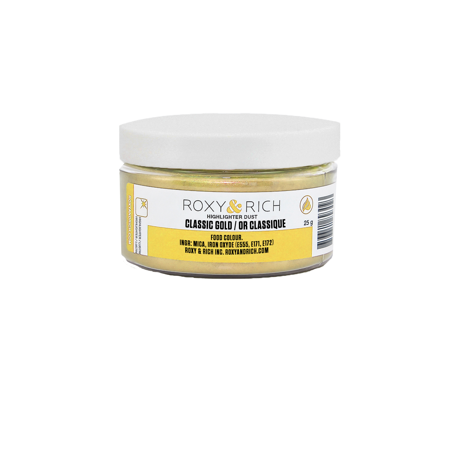 Poudre Highlighter couleur Or Classique 25g - Roxy & Rich - Poudre Highlighter - G25-003 - La Guilde Culinaire