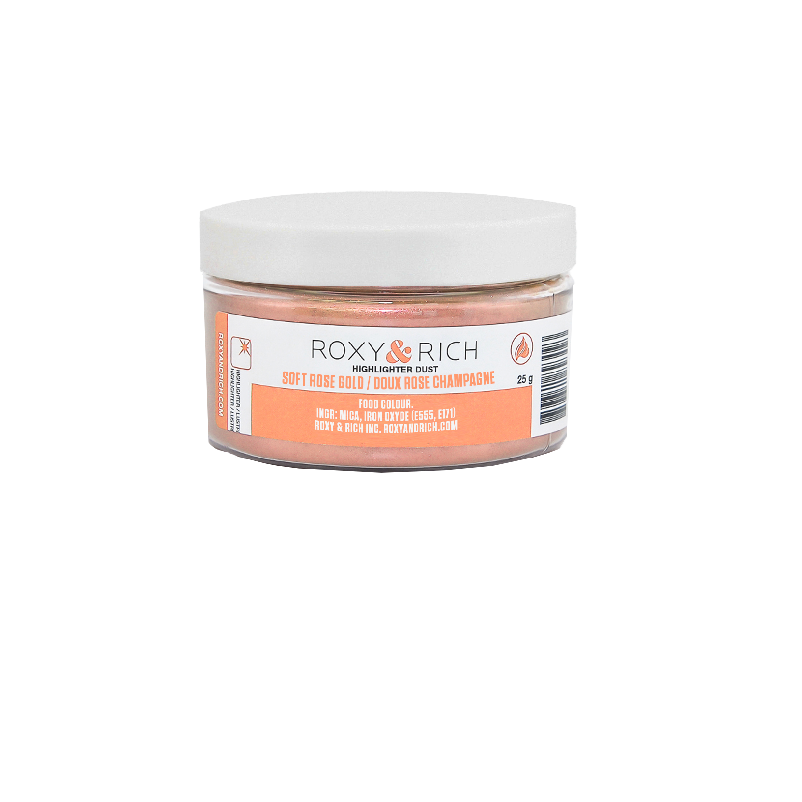 Poudre Highlighter couleur Doux Rose Champagne 25g - Roxy & Rich - Poudre Highlighter - G25-010 - La Guilde Culinaire