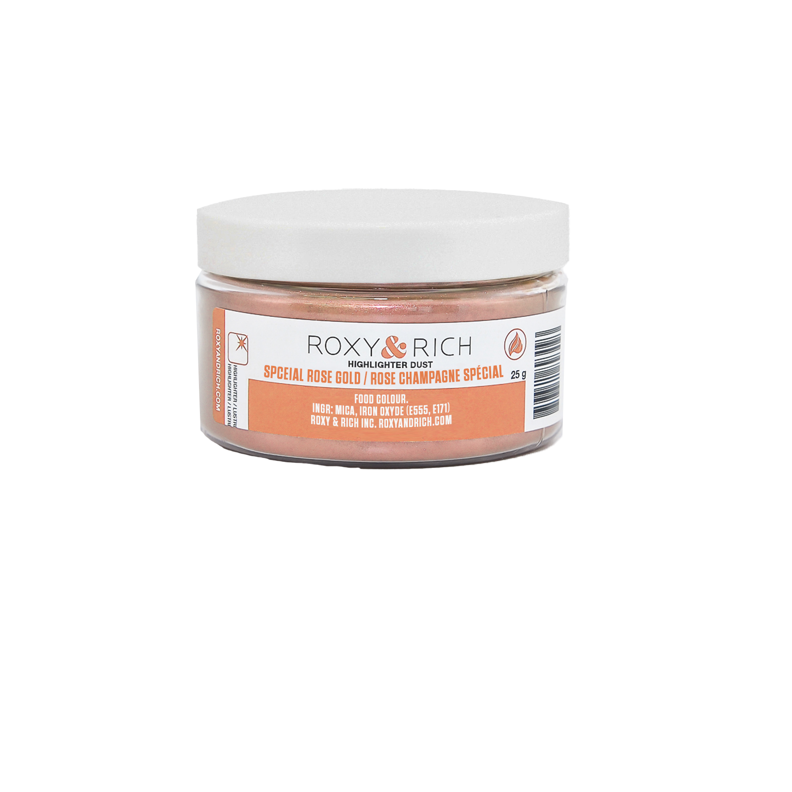 Poudre Highlighter couleur Rose Champagne Spécial 25g - Roxy & Rich - Poudre Highlighter - G25-012 - La Guilde Culinaire