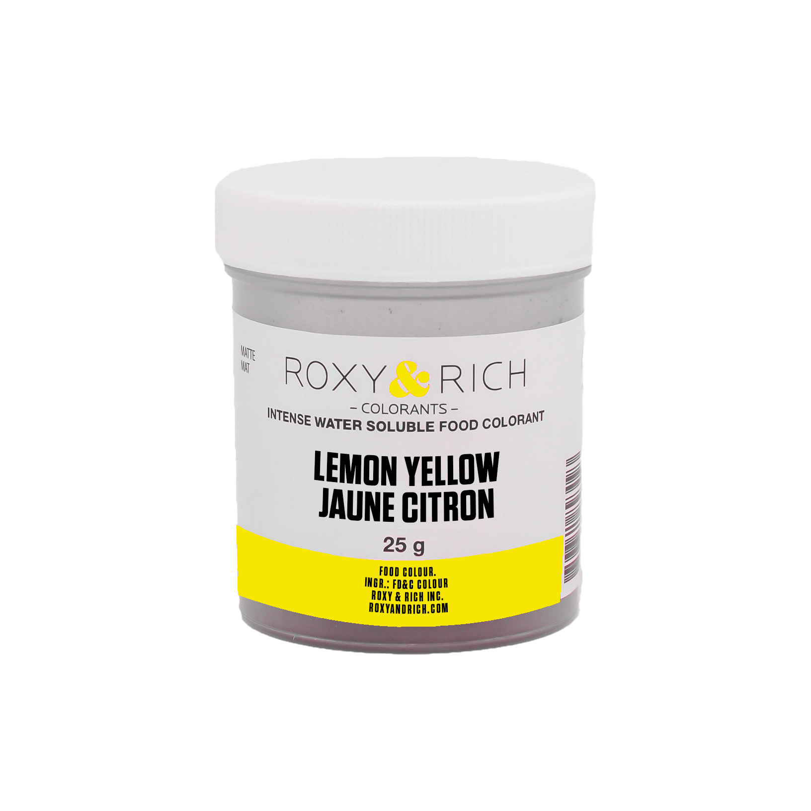 Colorant alimentaire hydrosoluble Jaune Citron 25g - Roxy & Rich - Colorant alimentaire hydrosoluble - H25-001 - La Guilde Culinaire