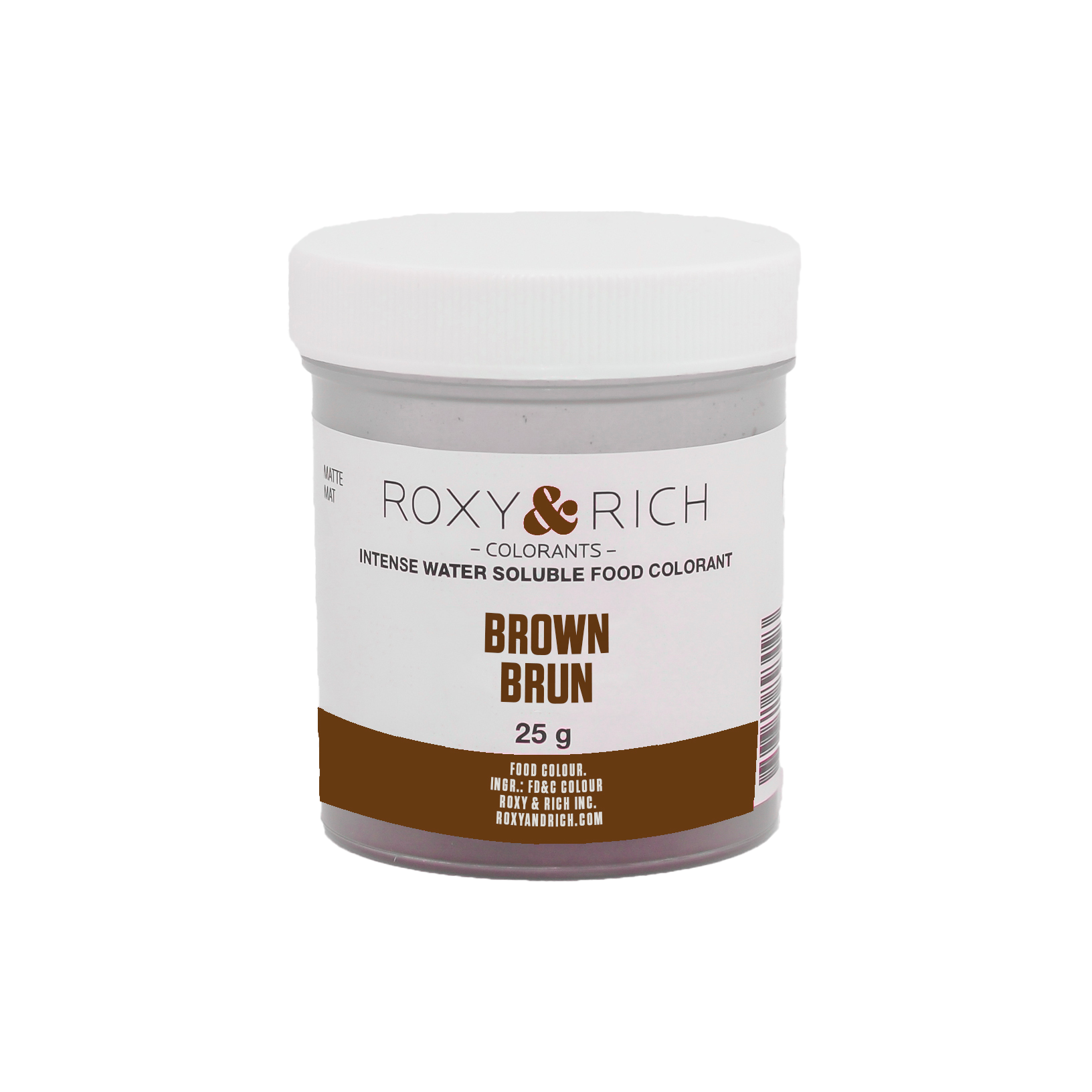 Colorant alimentaire hydrosoluble Brun 25g - Roxy & Rich - Colorant alimentaire hydrosoluble - H25-007 - La Guilde Culinaire