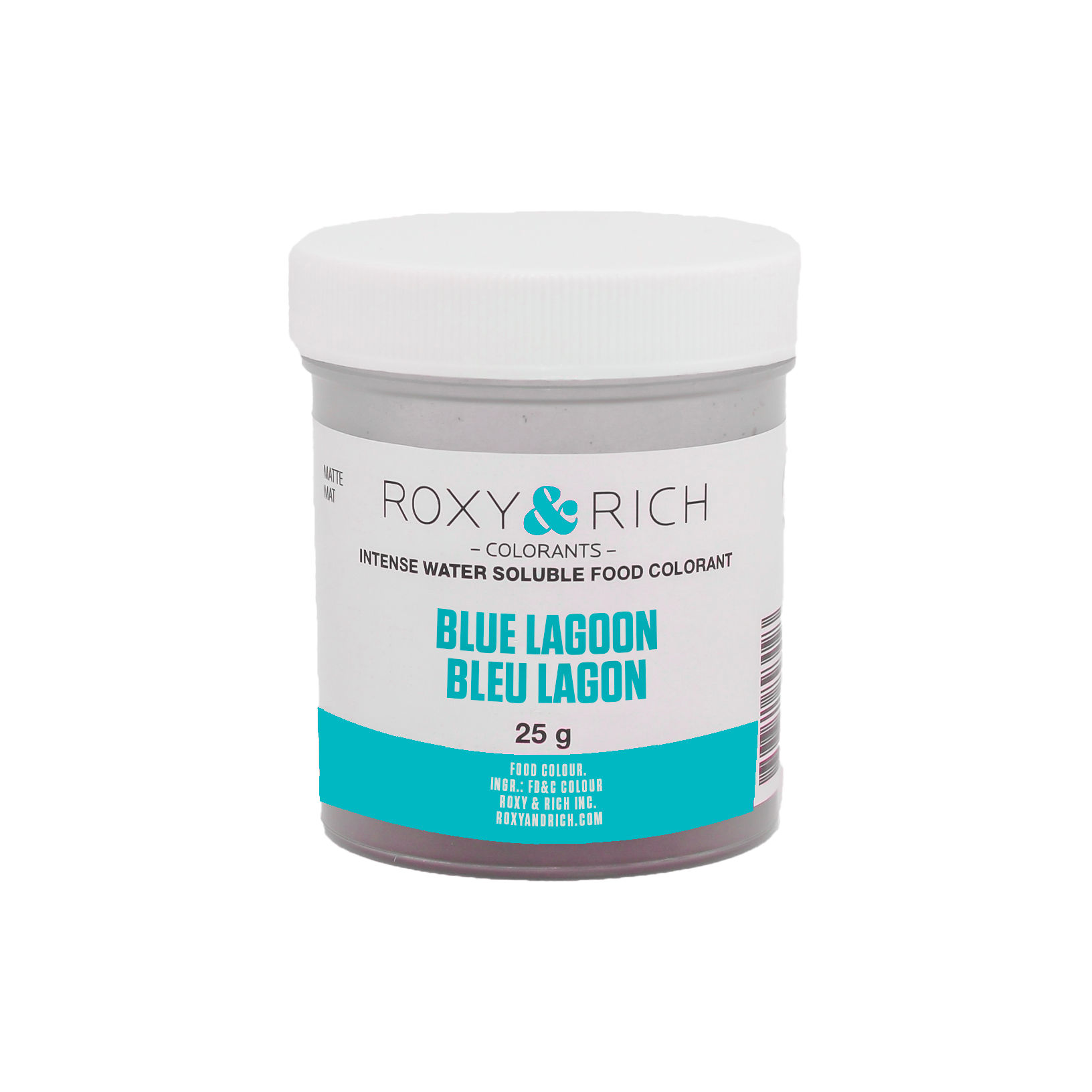 Colorant alimentaire hydrosoluble Bleu Lagon 25g - Roxy & Rich - Colorant alimentaire hydrosoluble - H25-008 - La Guilde Culinaire