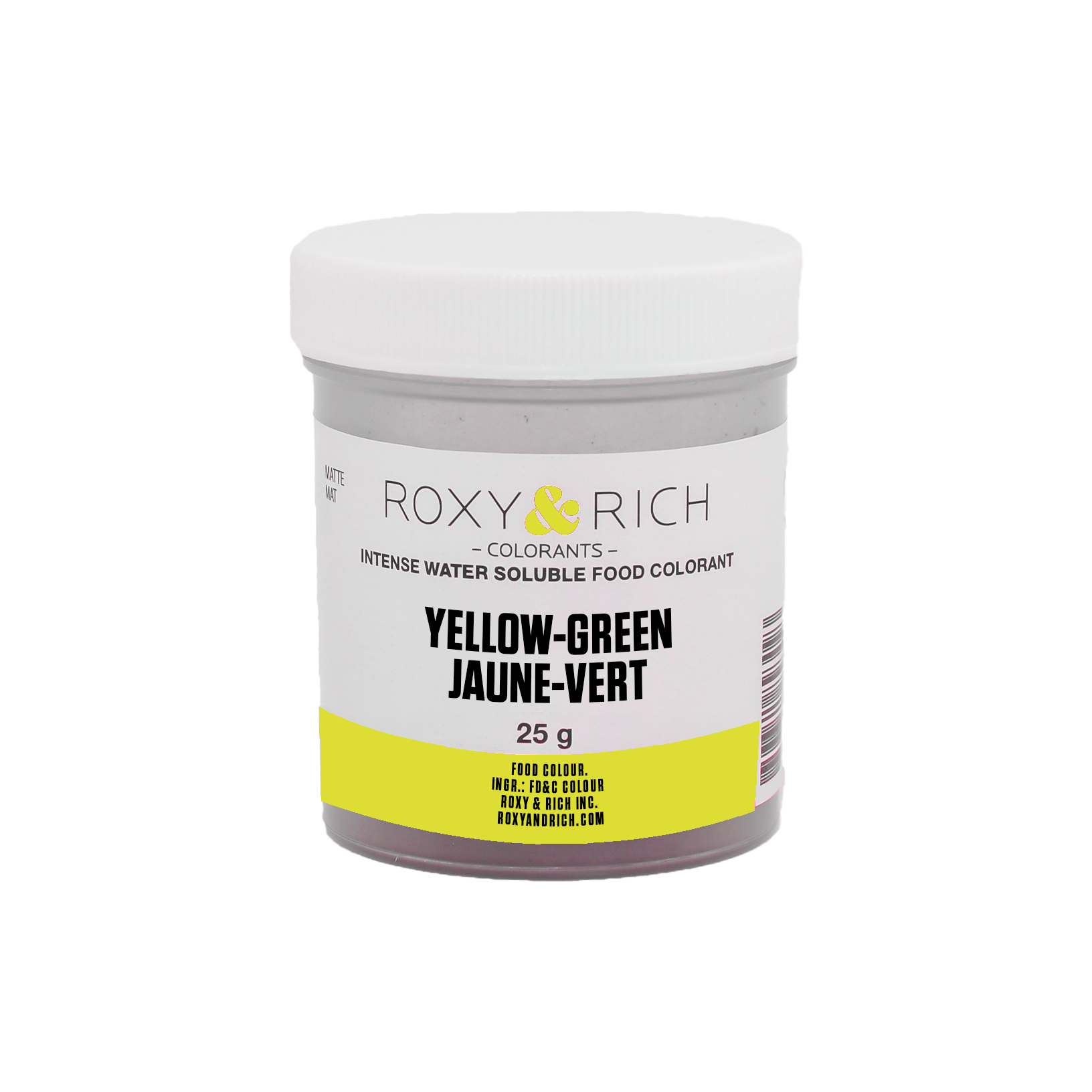 Colorant alimentaire hydrosoluble Jaune-Vert 25g - Roxy & Rich - Colorant alimentaire hydrosoluble - H25-009 - La Guilde Culinaire
